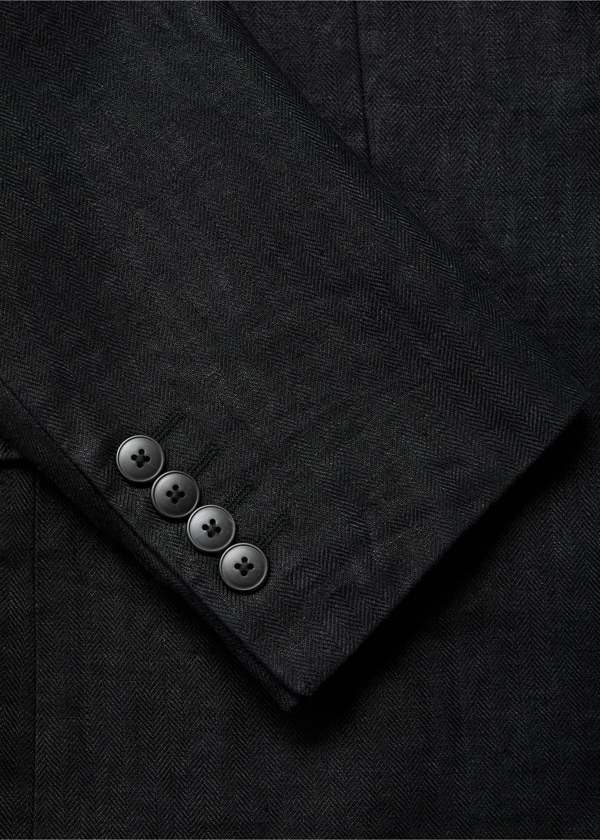 Amalfi 100% linen slim-fit suit jacket - Details of the article 8, Black. Ref: 87035925-00.