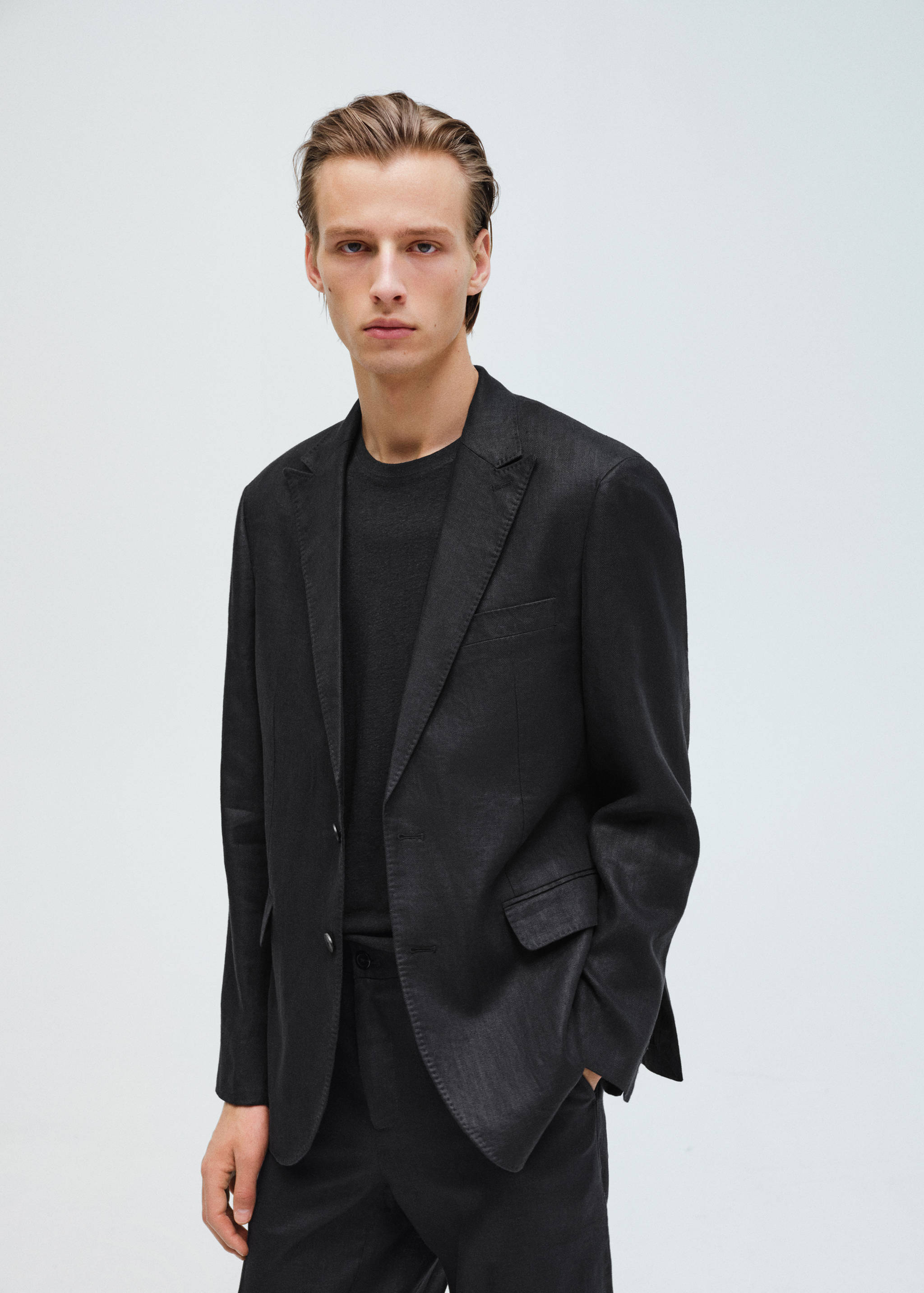 Amalfi 100% linen slim-fit suit jacket - Details of the article 5