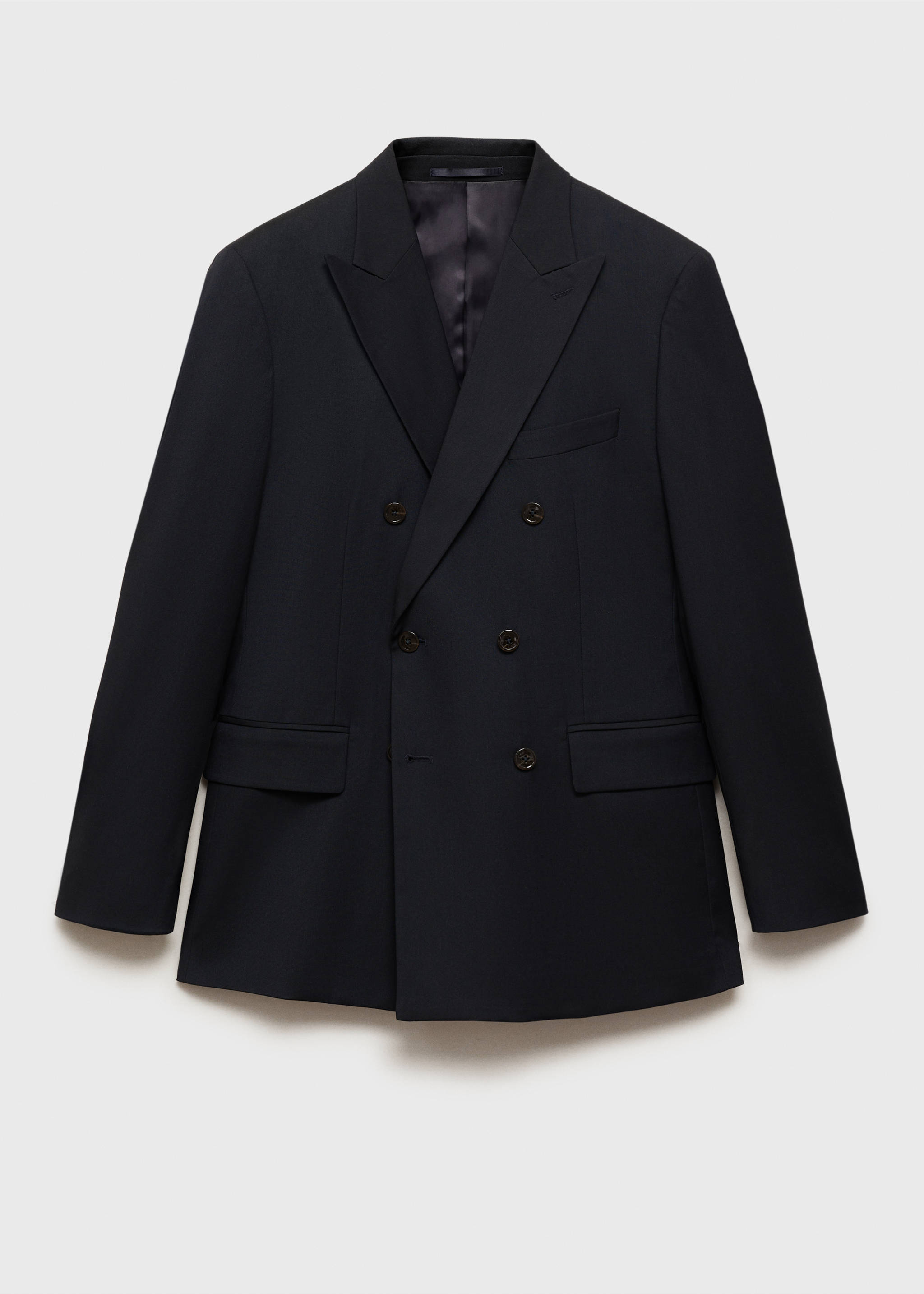 Monaco double-breasted slim-fit suit jacket - Article without model, Dark Navy. Ref: 87035928-00.