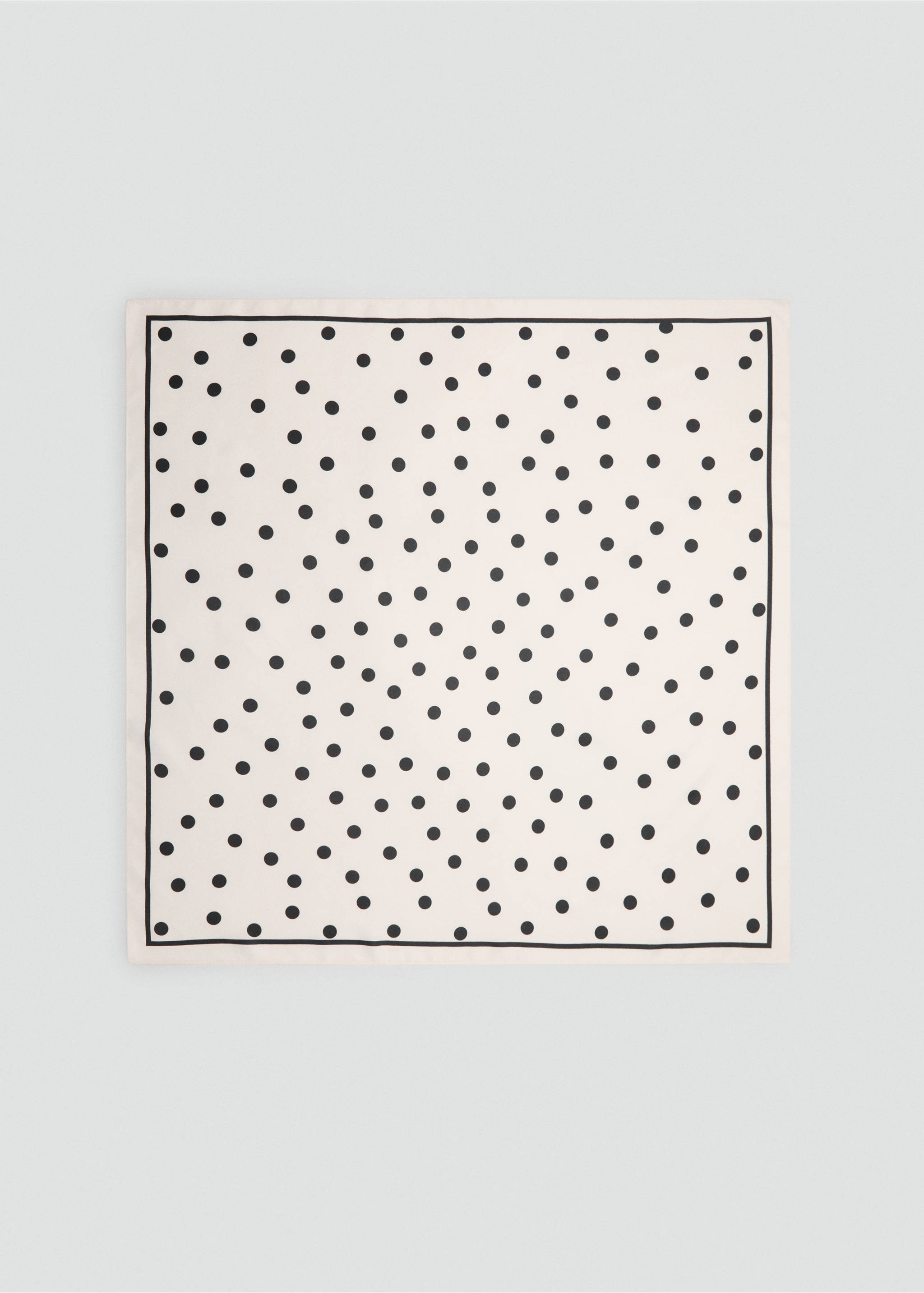 Polka-dot satin scarf - Article without model, Ecru. Ref: 87035931-00.