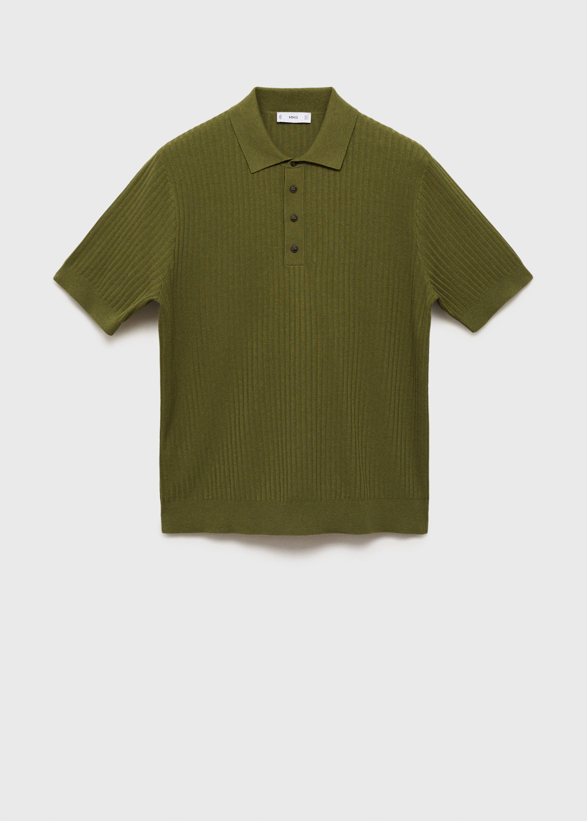 Rib-knit cotton-blend polo shirt - Article without model