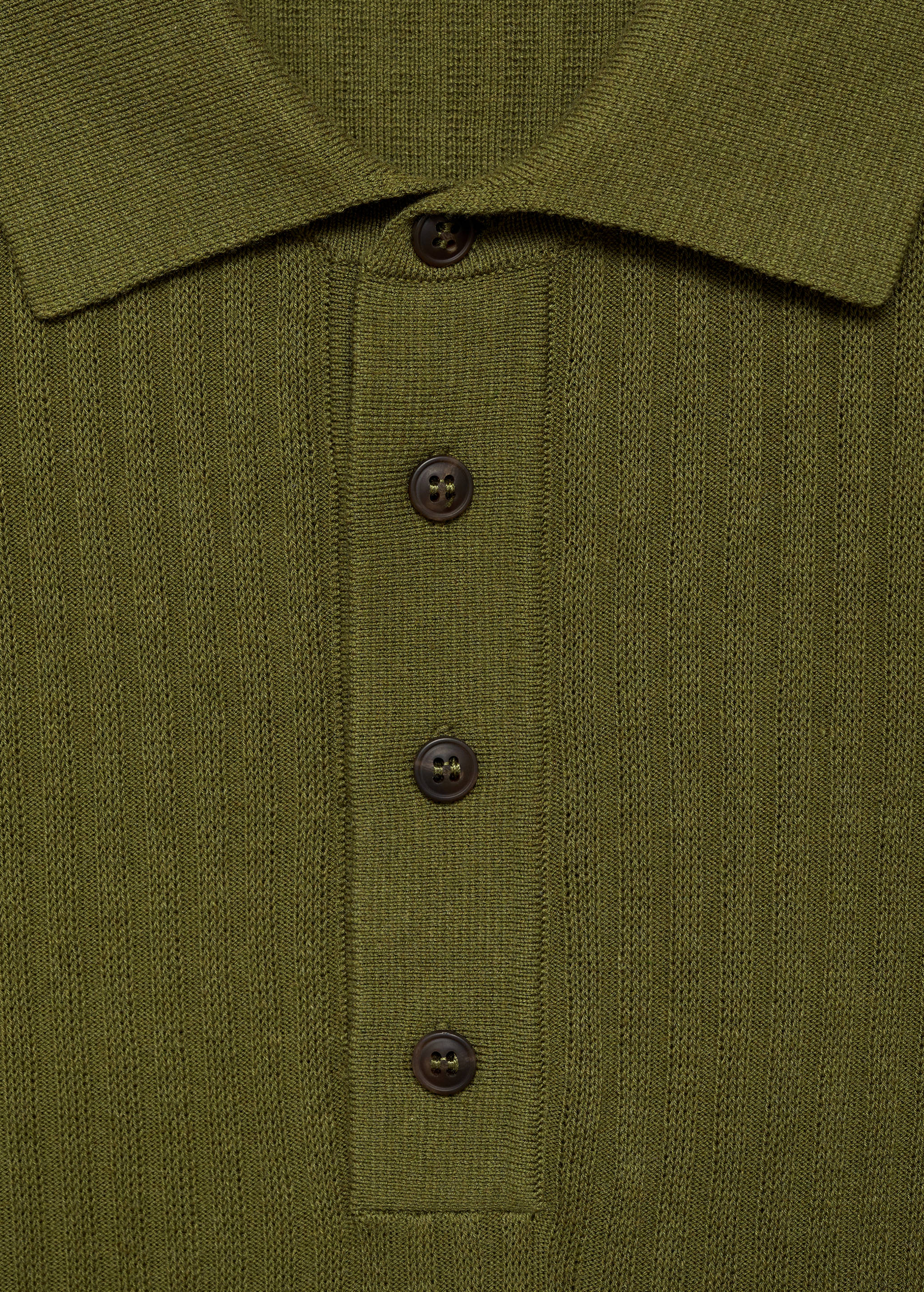 Rib-knit cotton-blend polo shirt - Details of the article 8