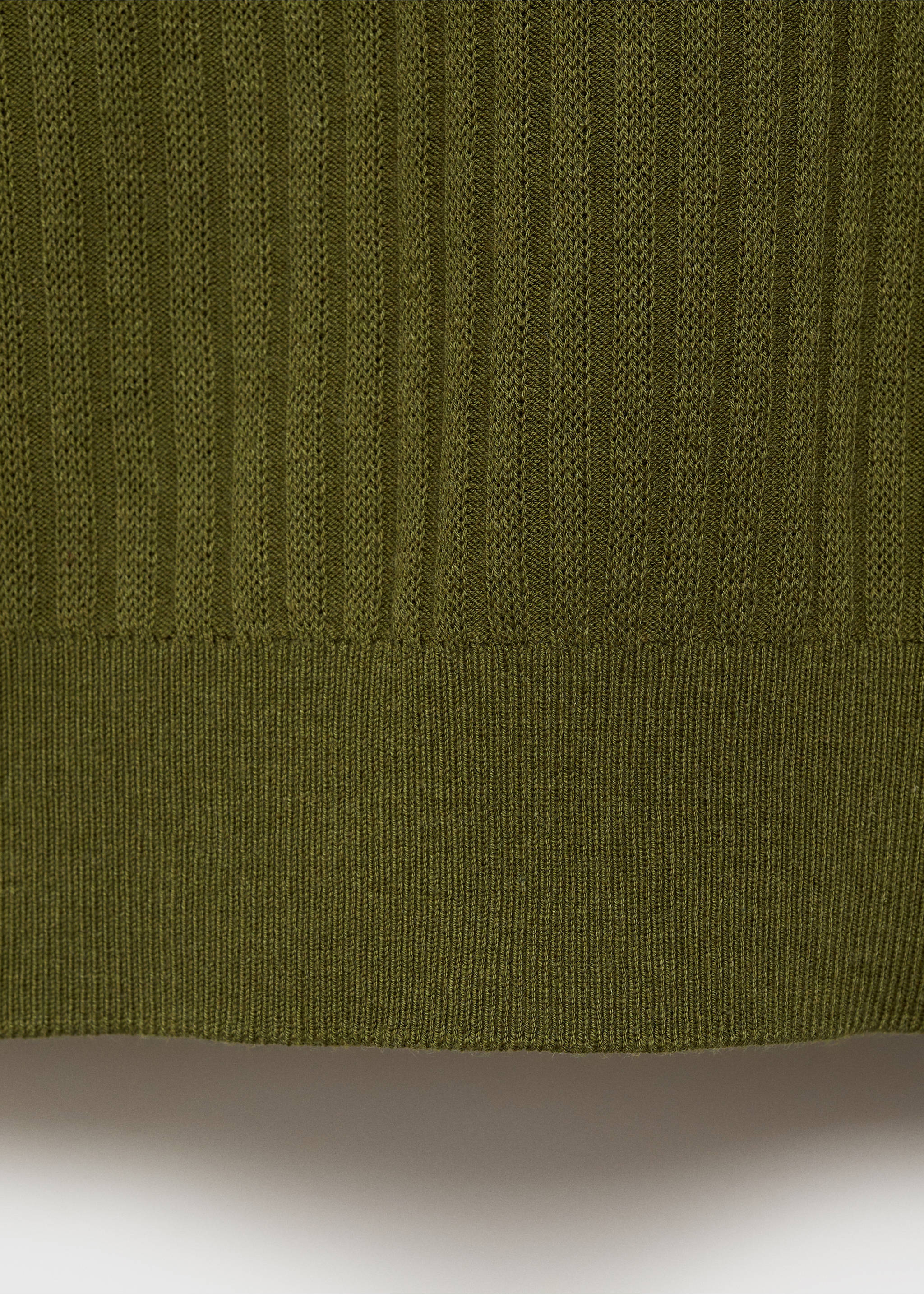 Polo coton mélangé maille côtelée - Détail de l'article 0, Vert. Ref: 87035935-00.