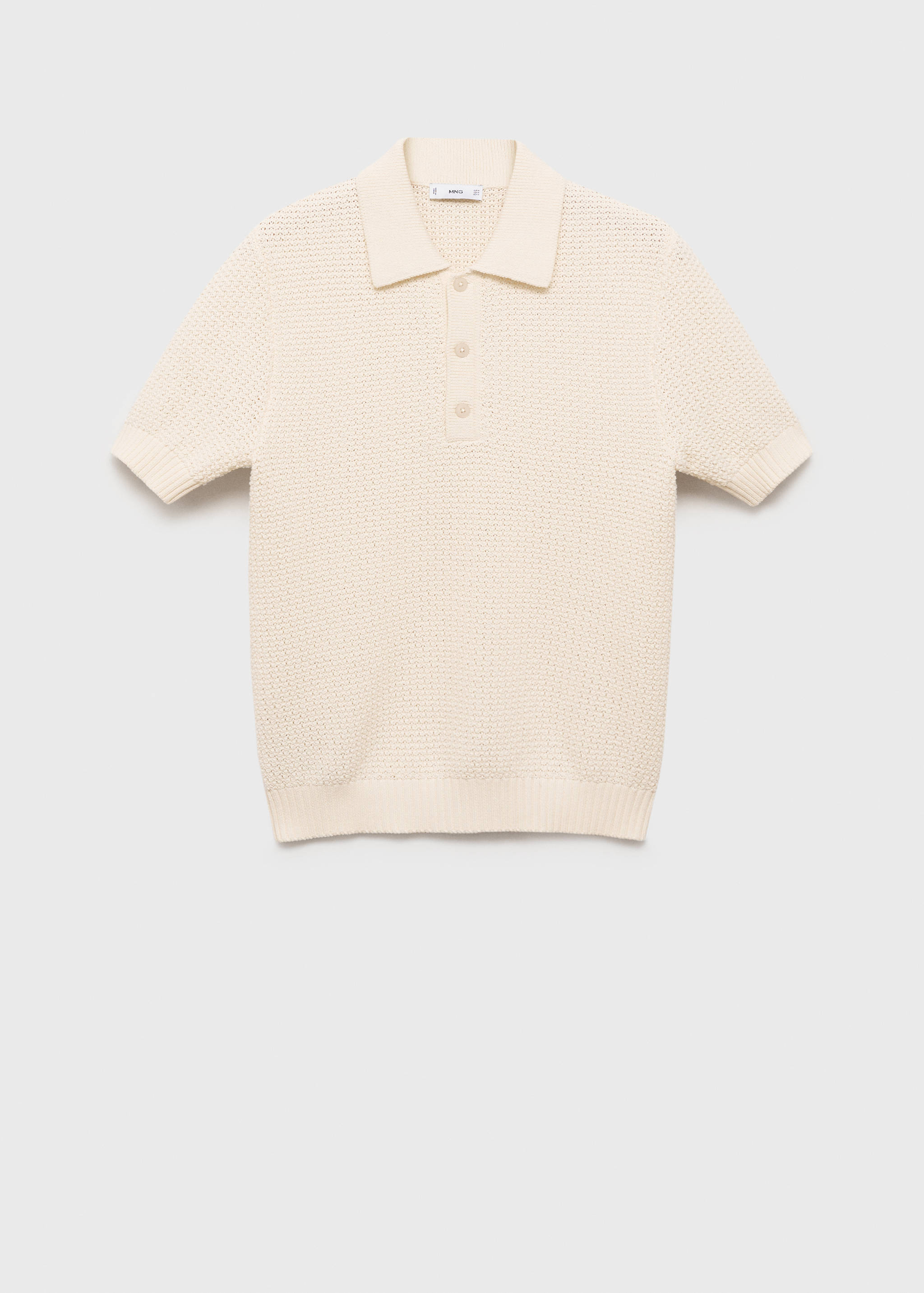 Cotton knitted polo shirt with lace accents - Men | MANGO OUTLET USA