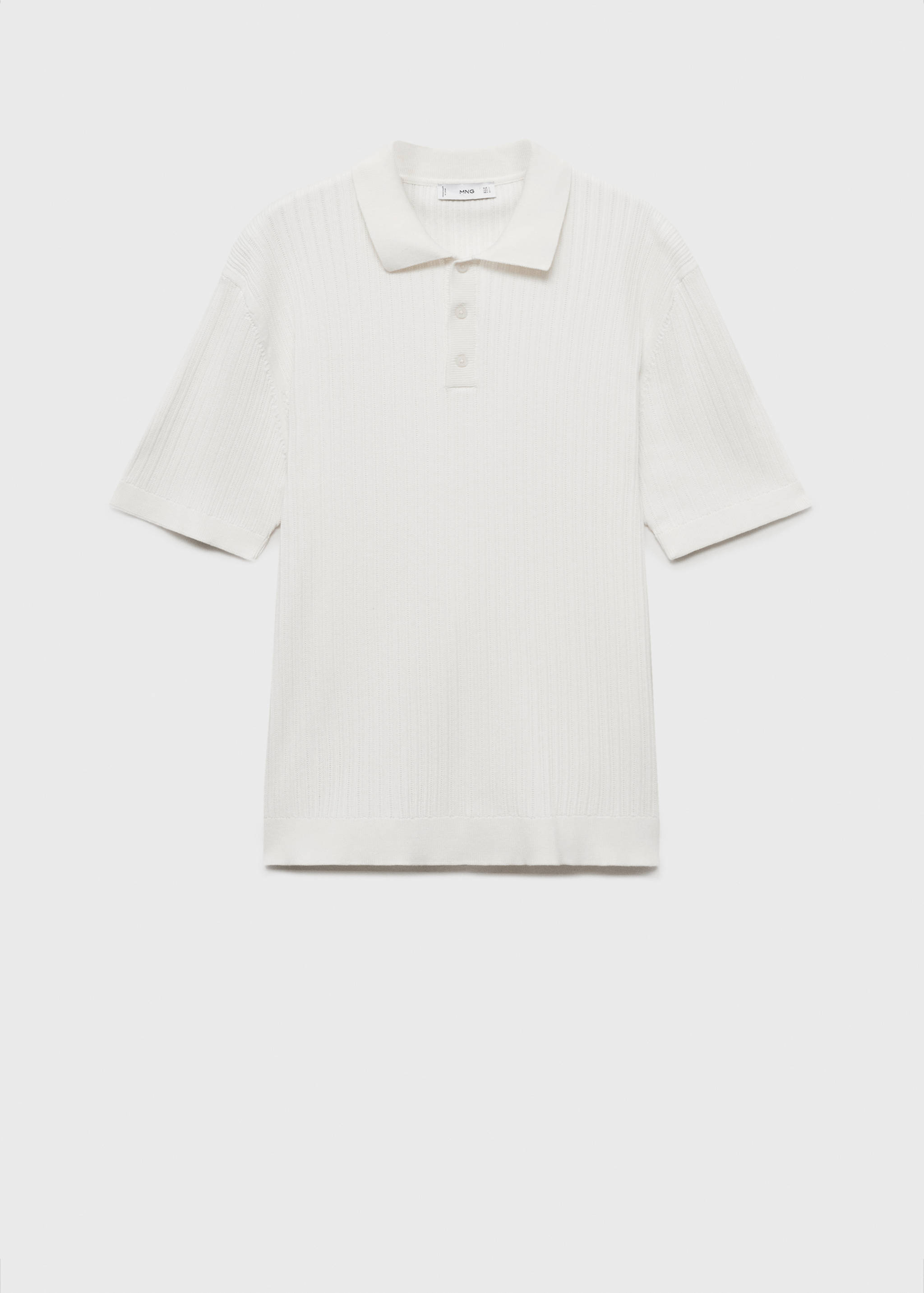 Fine-knit ribbed cotton polo shirt - Article without model