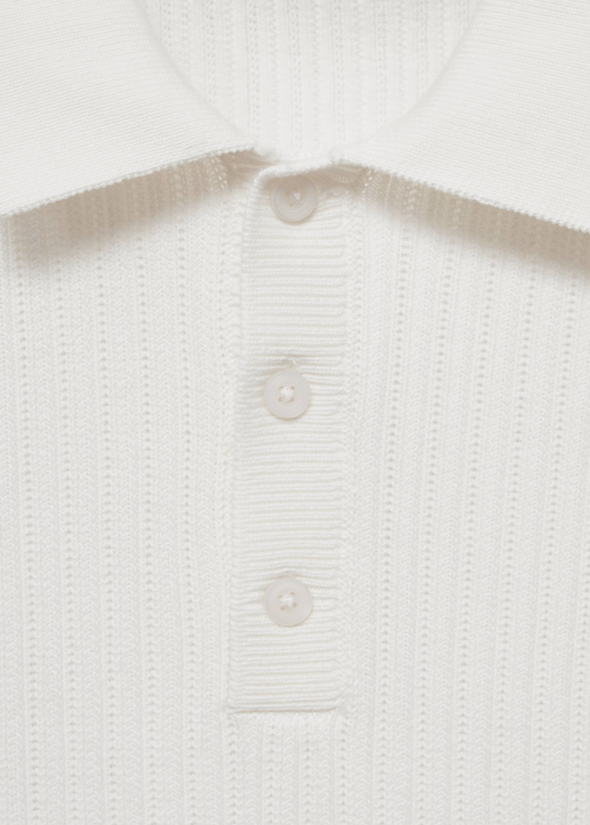 Fine-knit ribbed cotton polo shirt - Details of the article 0
