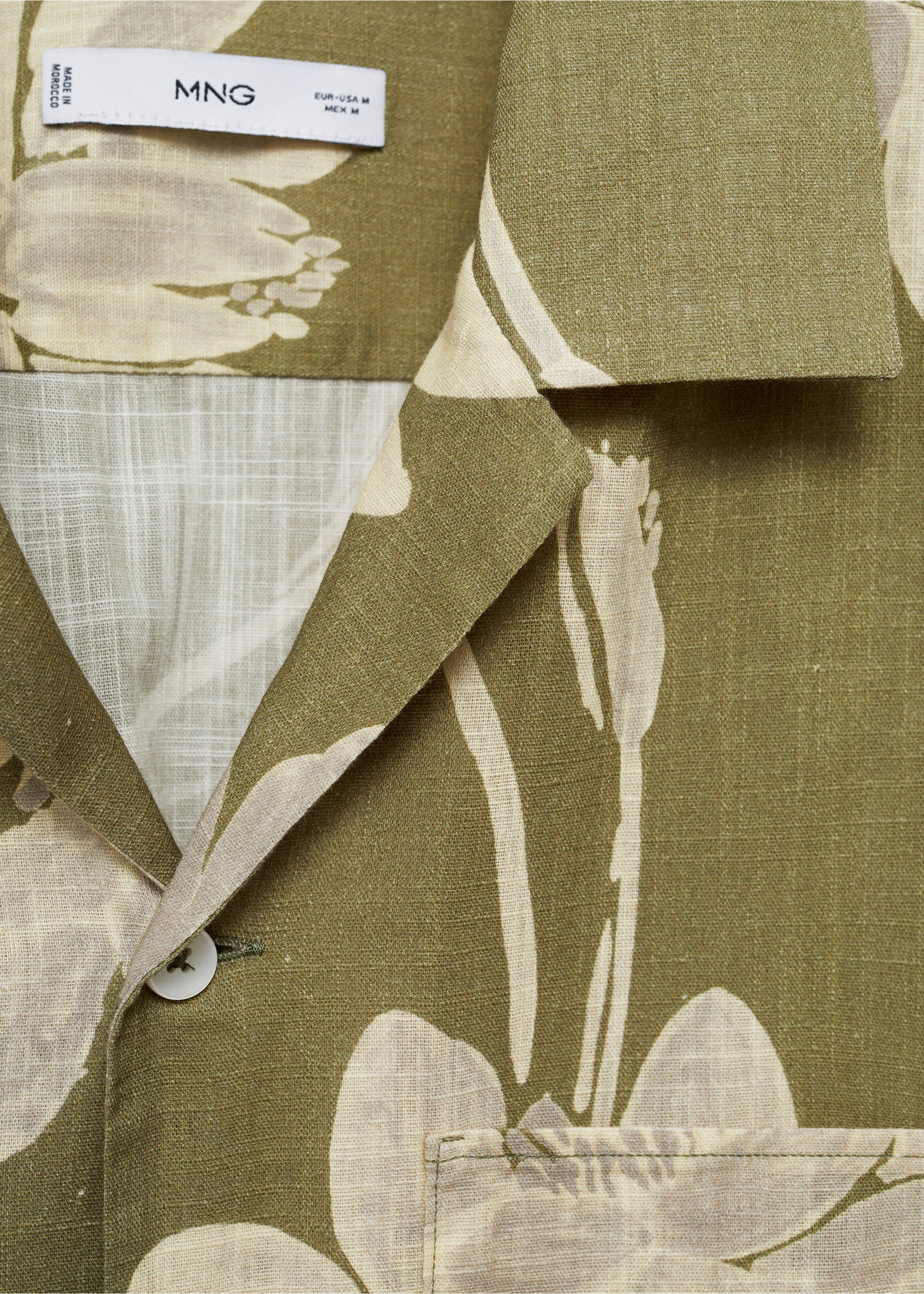 Baumwollhemd mit Blumenmuster - Detail des Artikels 0, Grün. Ref: 87035938-00.