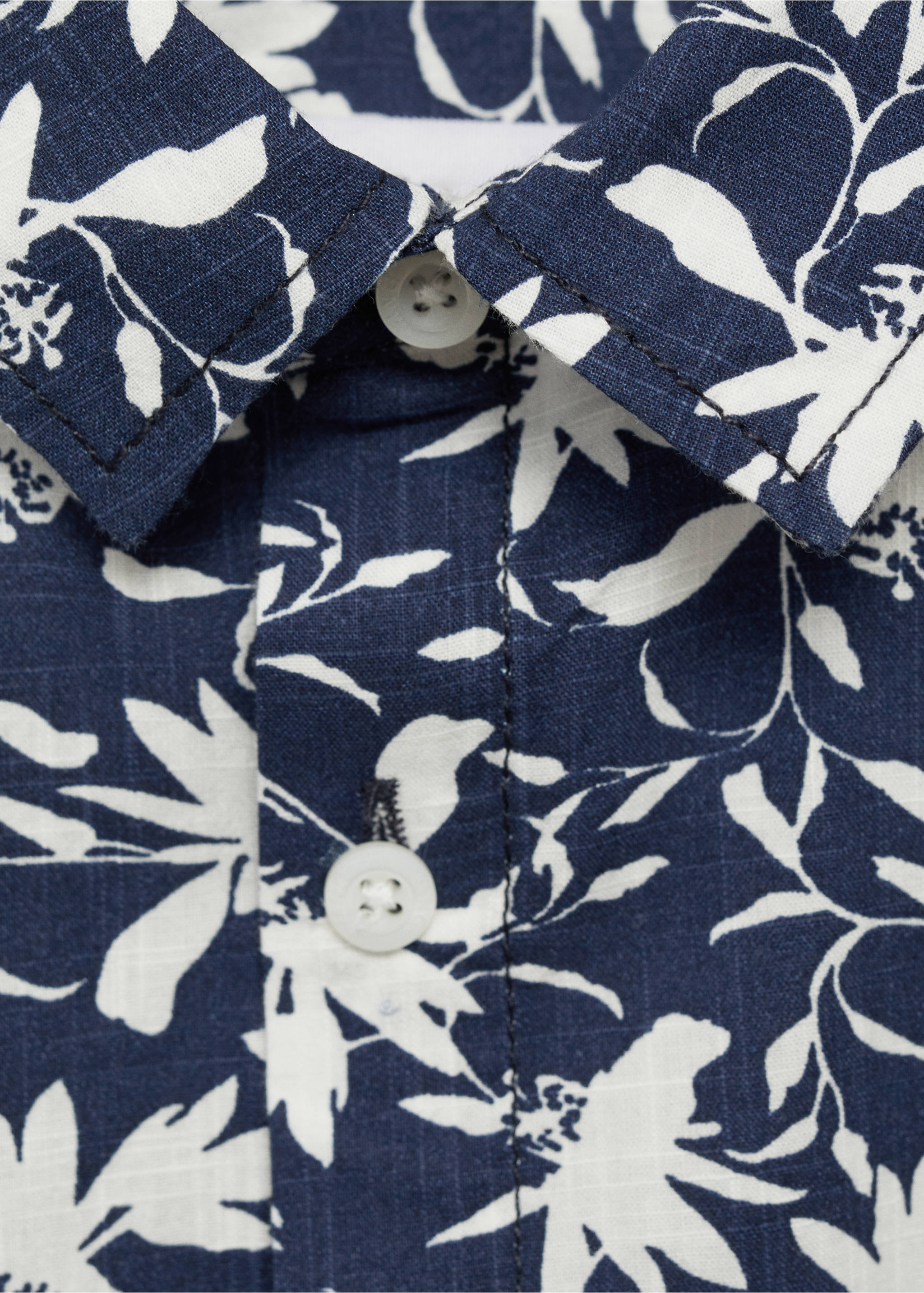 Tropical print shirt - Details of the article 8, Dark Navy. Ref: 87035941-00.