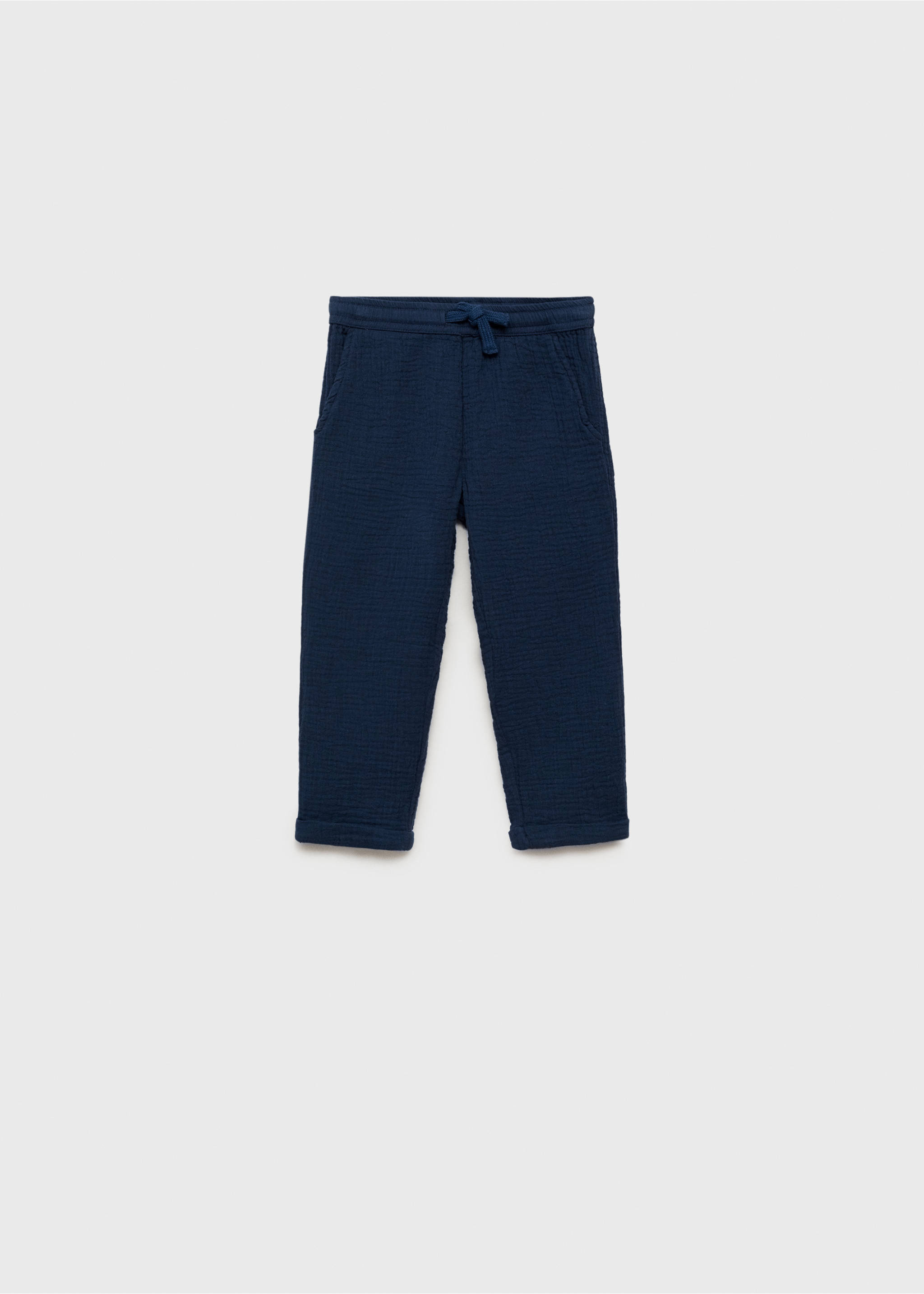 Pantalon droit coton - Article sans modèle, Bleu marine foncé. Ref: 87035942-00.