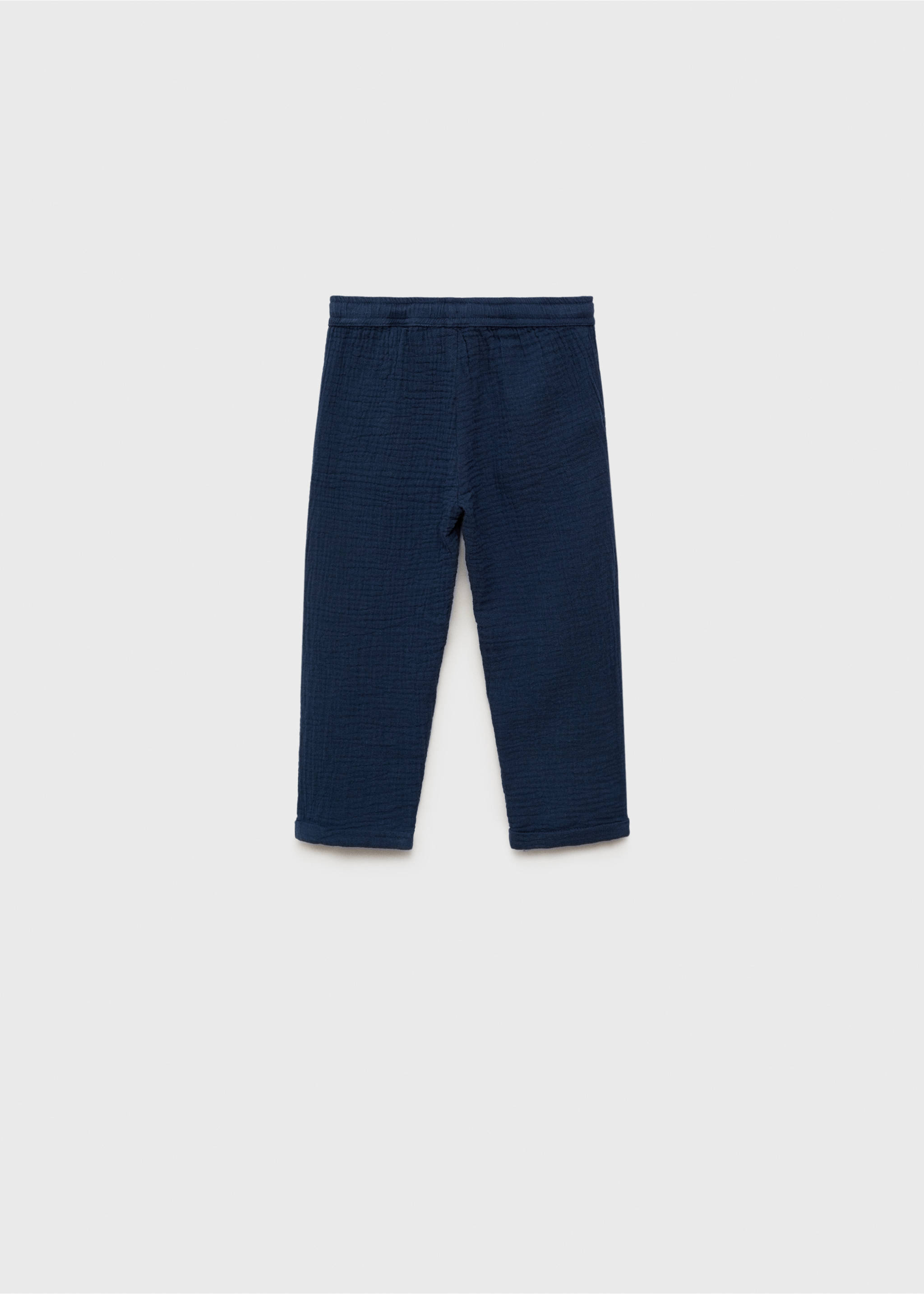Pantalon droit coton - Verso de l’article, Bleu marine foncé. Ref: 87035942-00.