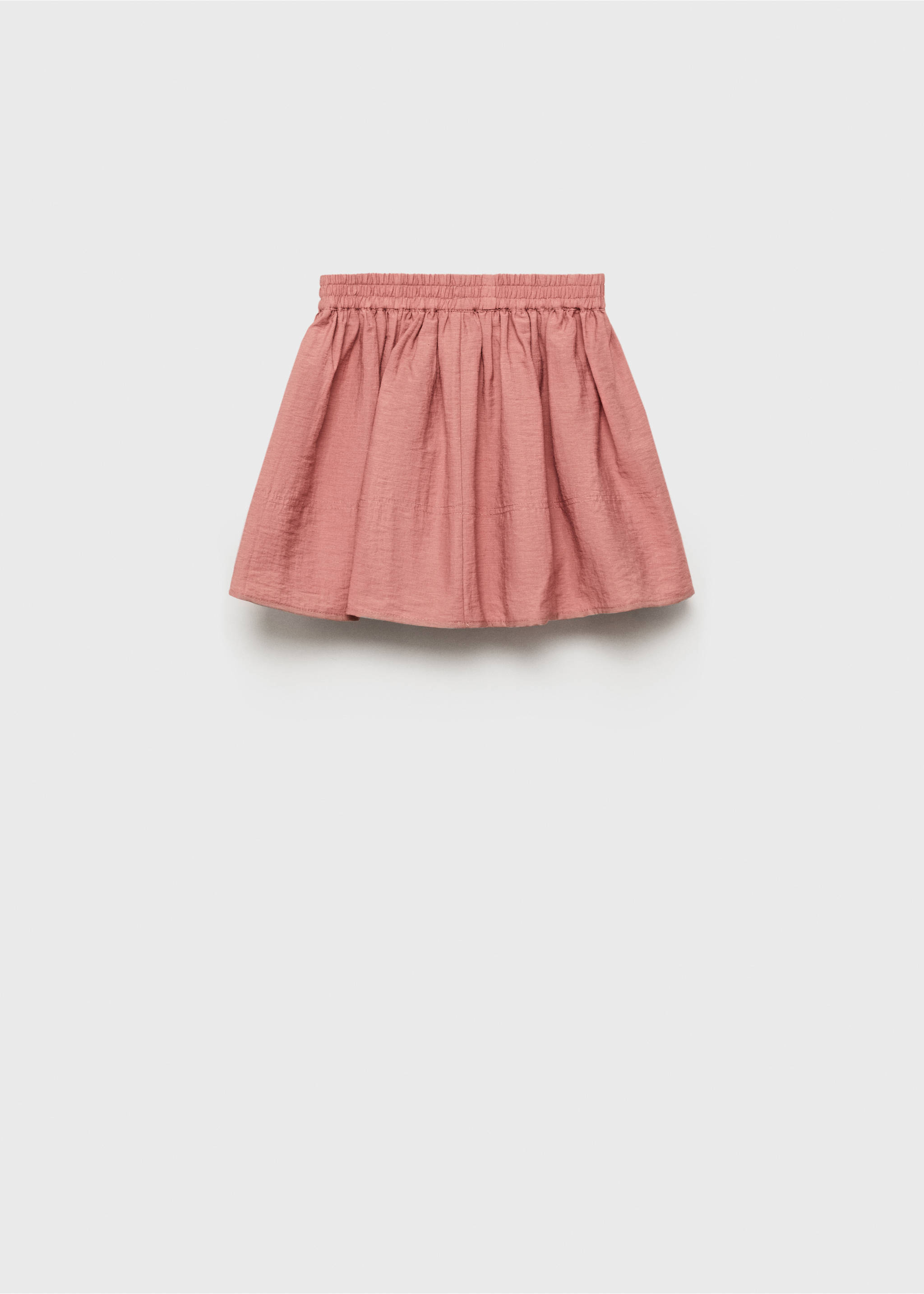 Linen skirt with elastic waist - Reverse of the article, Pink. Ref: 87035943-00.