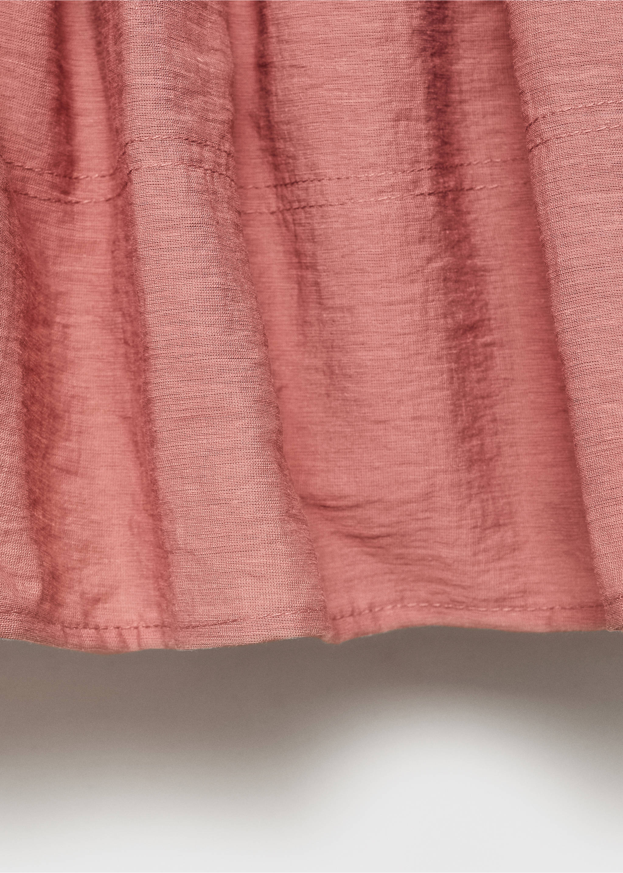 Linen skirt with elastic waist - Details of the article 0, Pink. Ref: 87035943-00.