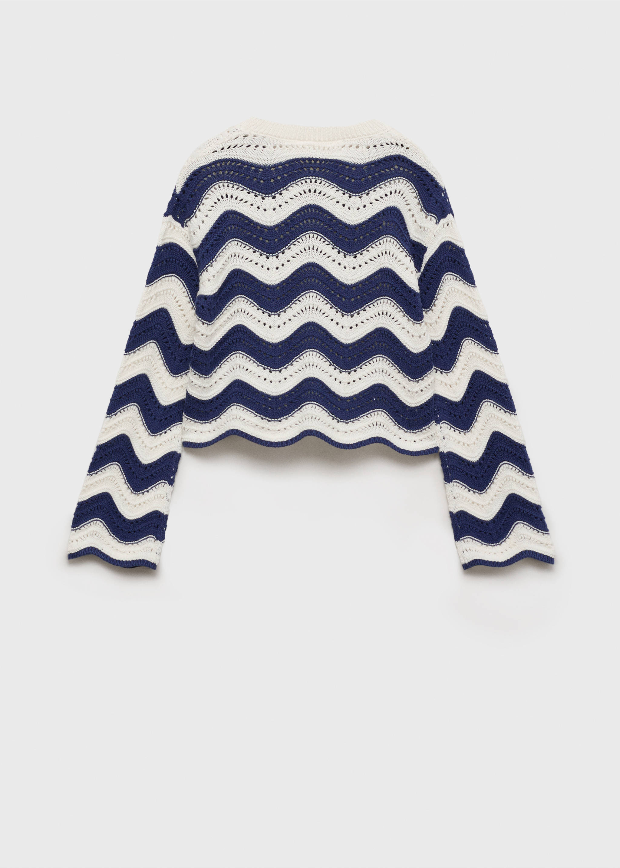 Pull en maille ajourée à motif zigzag - Verso de l’article, Bleu encre. Ref: 87035951-00.