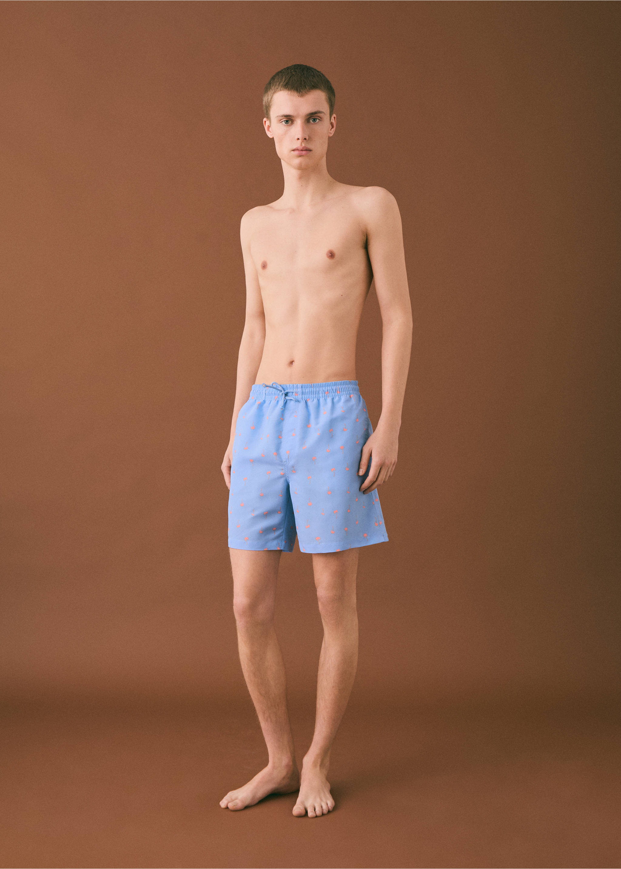 Palm trees print swimsuit trunks - General plane, Blue. Ref: 87035953-00.