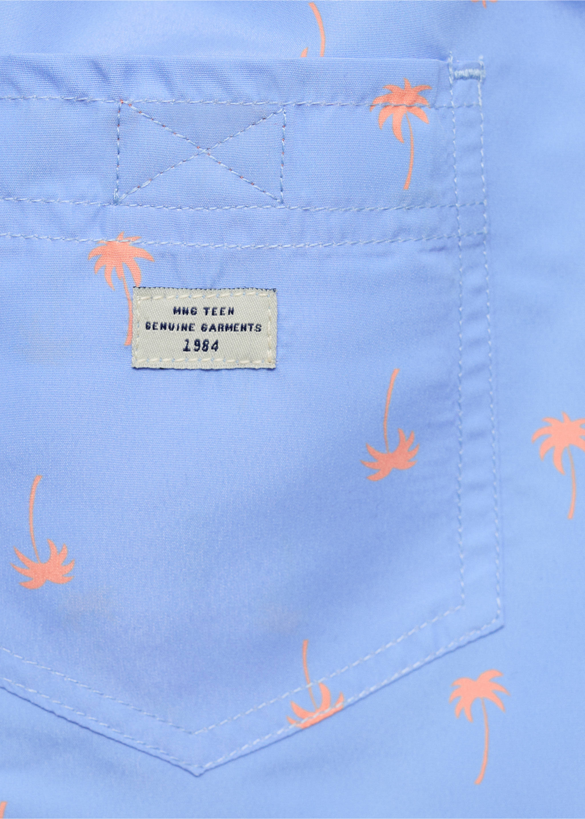 Palm trees print swimsuit trunks - Details of the article 0, Blue. Ref: 87035953-00.