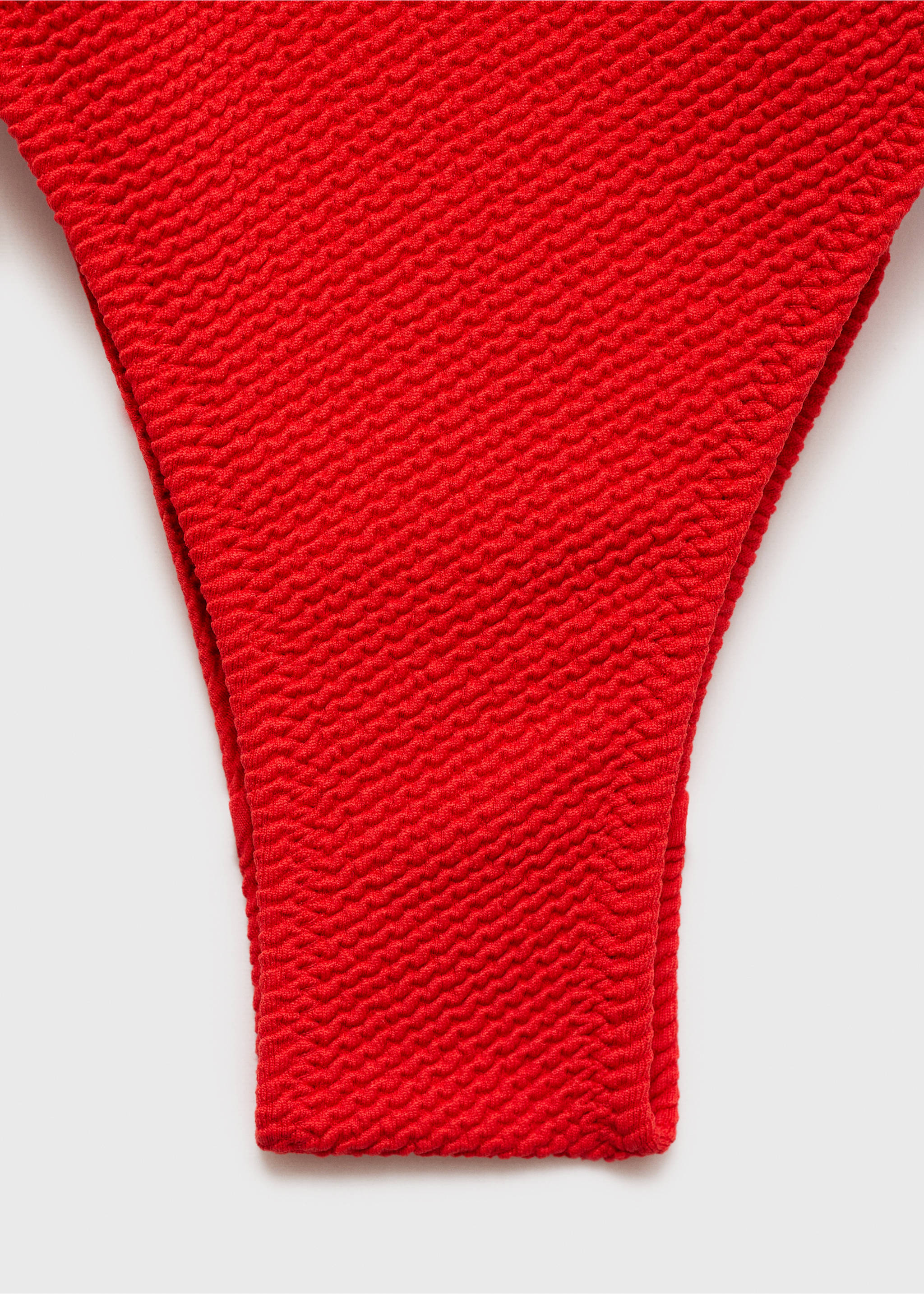 Ribbed knit straps swimsuit - Details of the article 0, Red. Ref: 87035956-00.