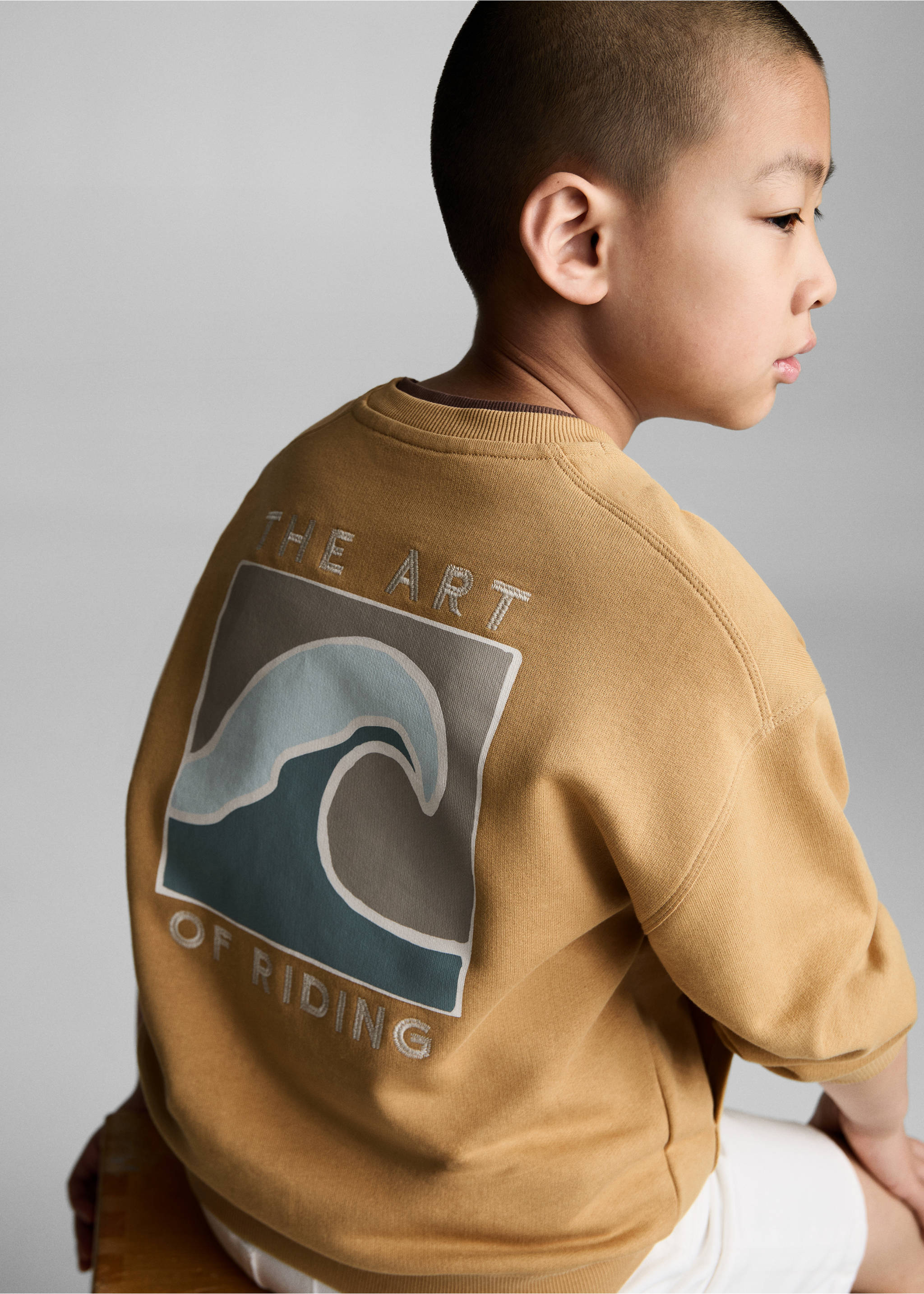 Printed picture sweatshirt - Reverse of the article, Ochre. Ref: 87035958-00.