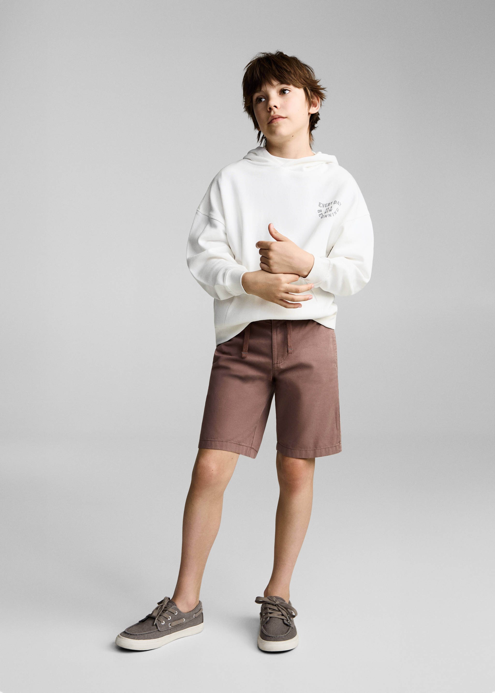 Cotton sweatshirt with printed message - General plane