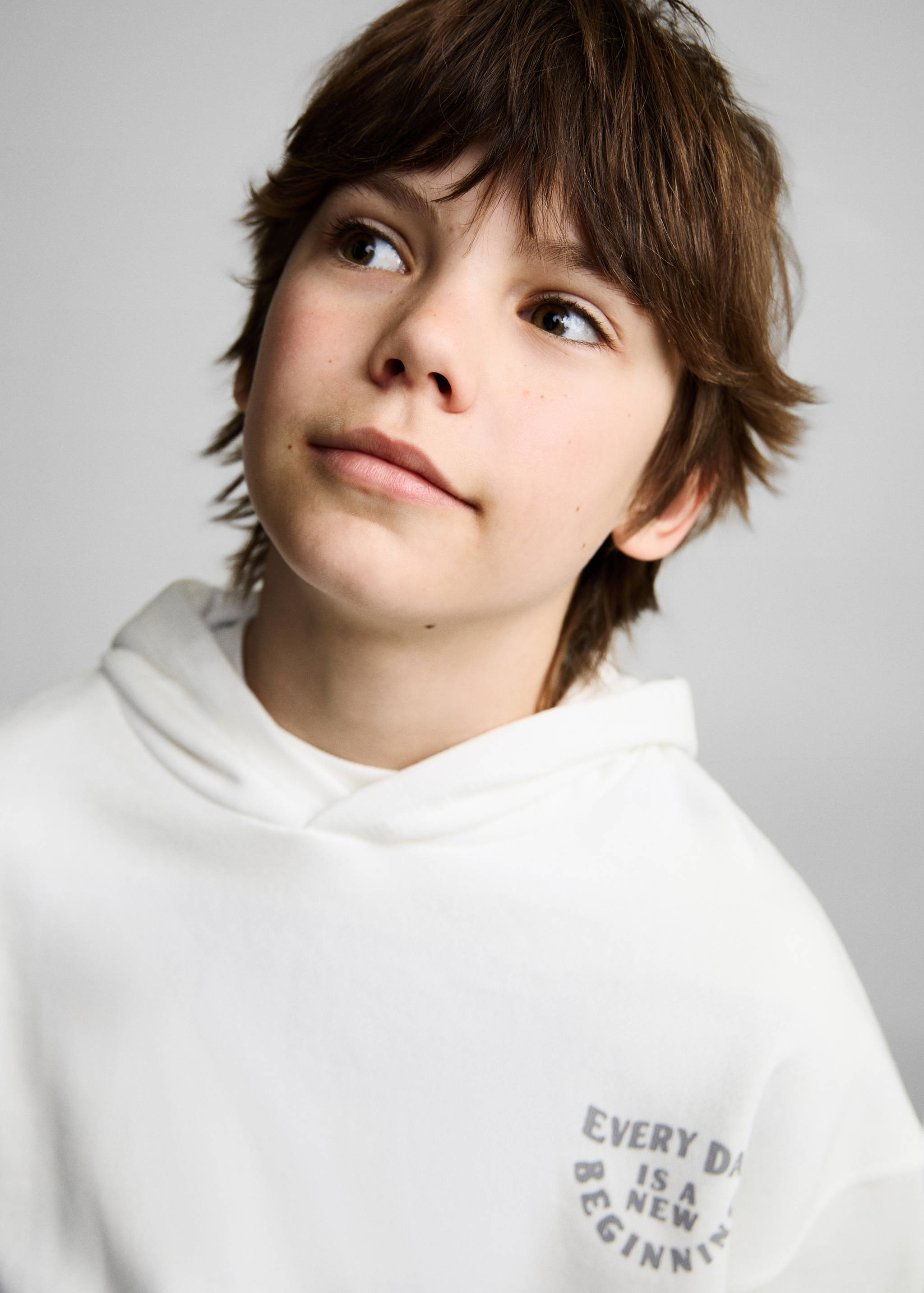 Cotton sweatshirt with printed message - Details of the article 1