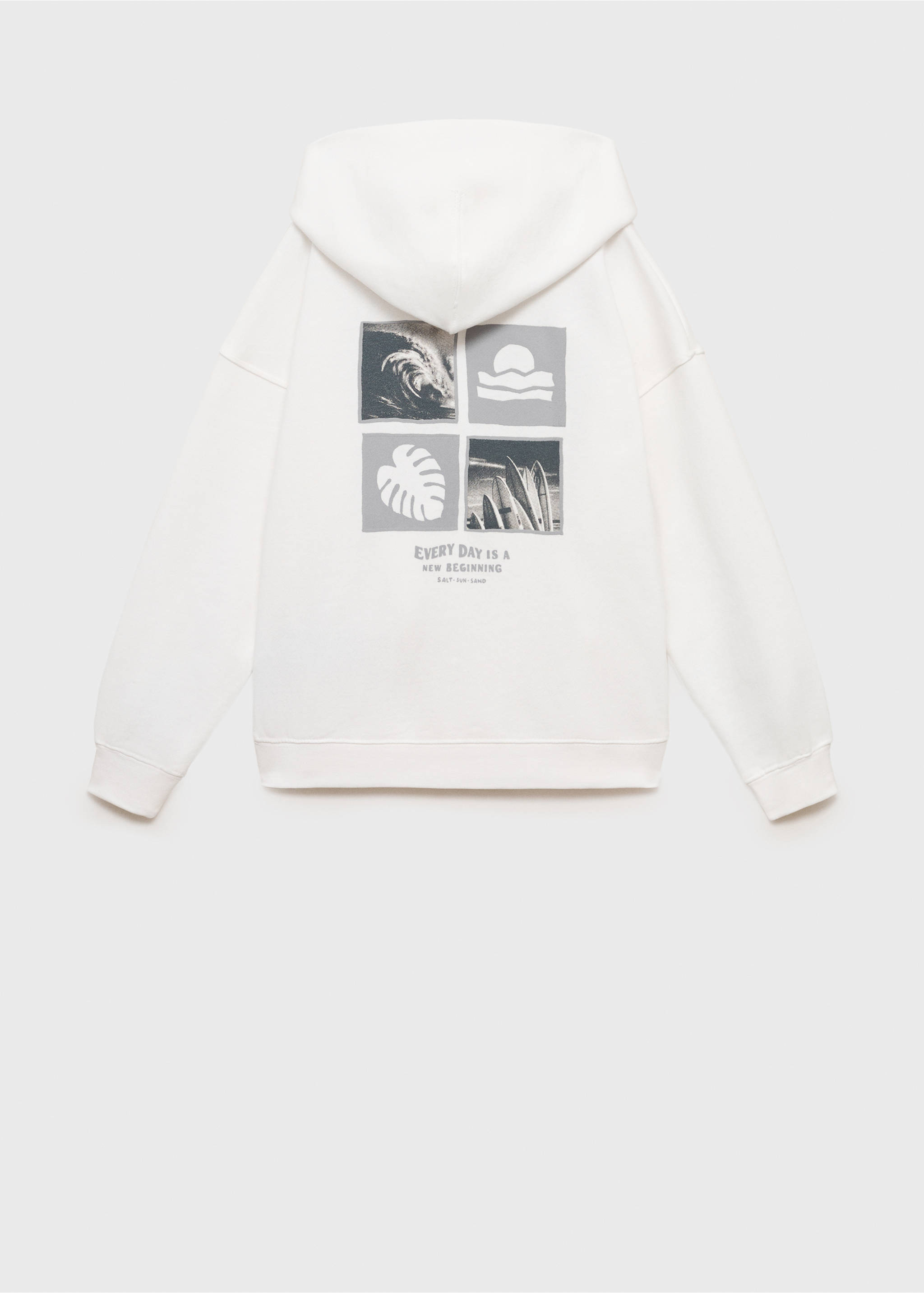 Cotton sweatshirt with printed message - Reverse of the article, Off White. Ref: 87035965-00.