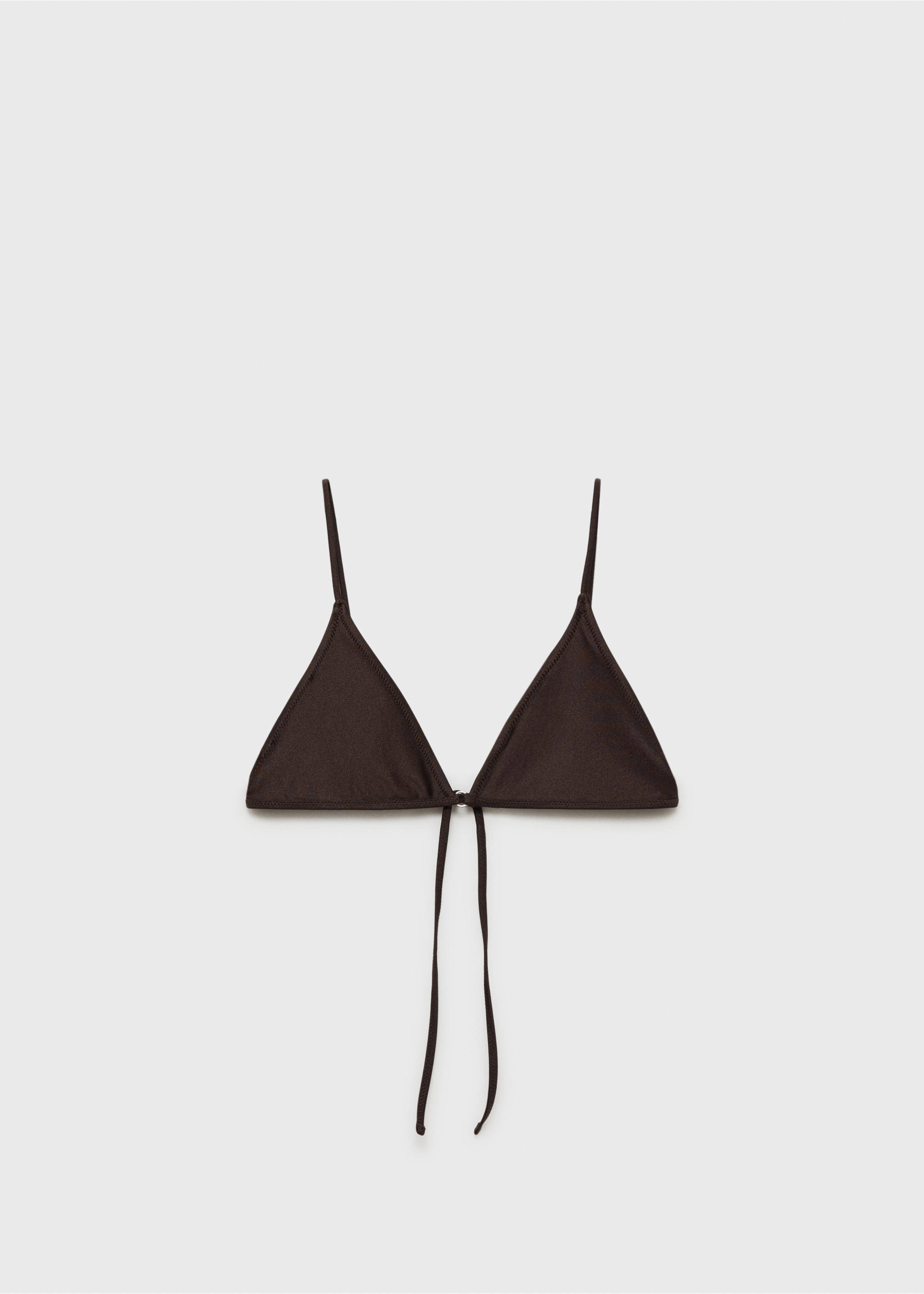 Top de biquíni com acabamento brilhante - Artigo sem modelo, Chocolate. Ref: 87035968-00.