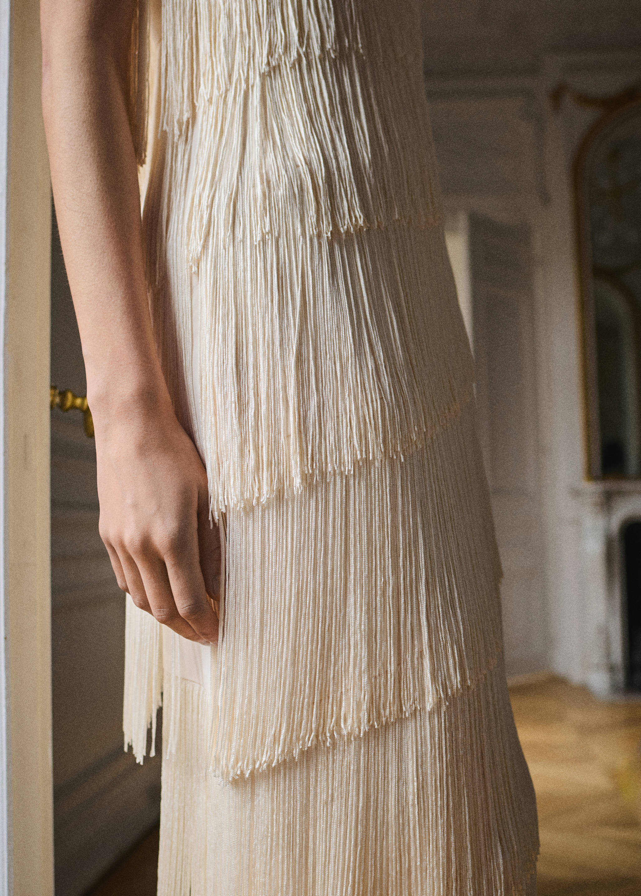 Vestido midi asimétrico flecos - Detalle del artículo 3