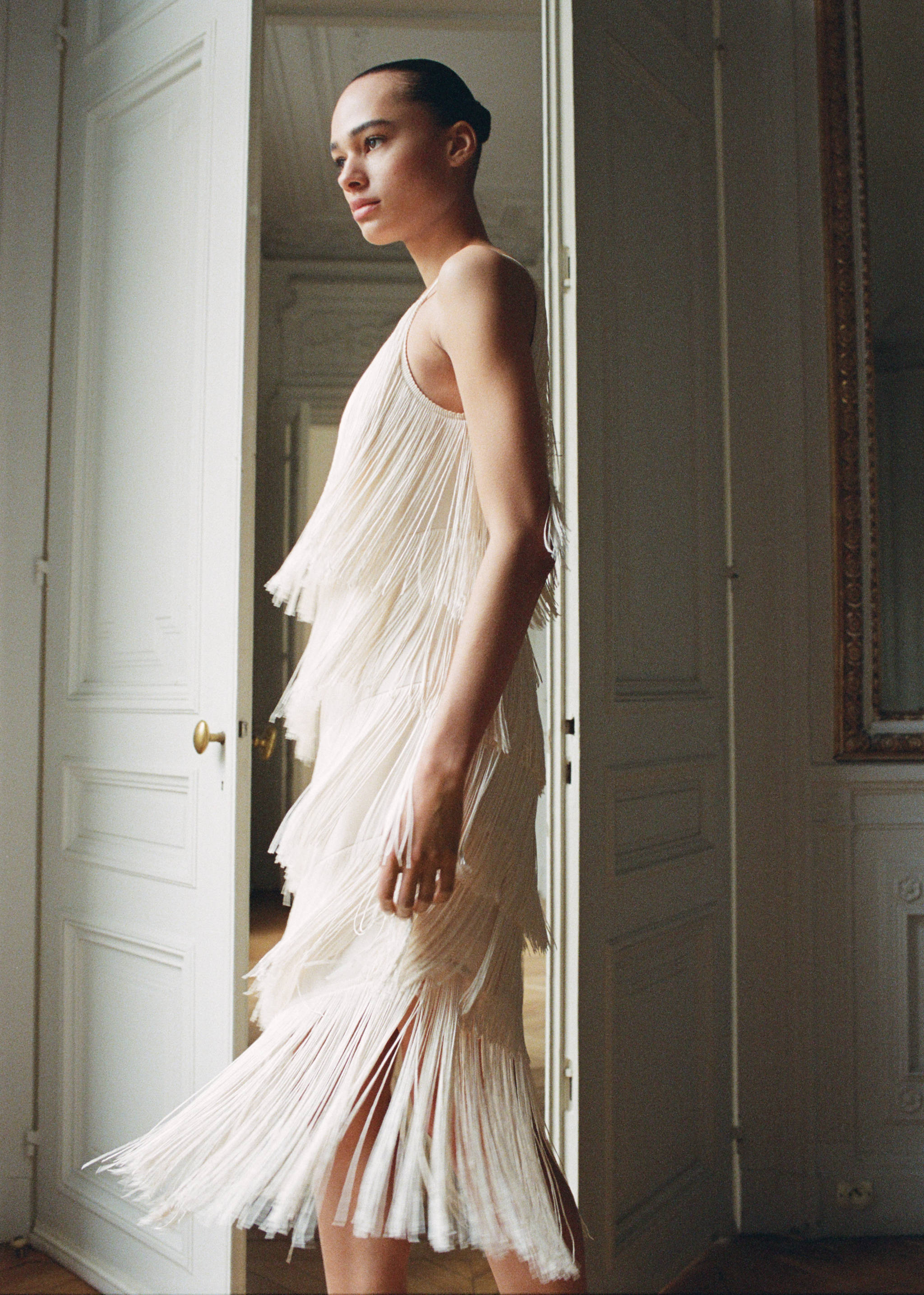 Asymmetrical fringed midi-dress - Details of the article 7