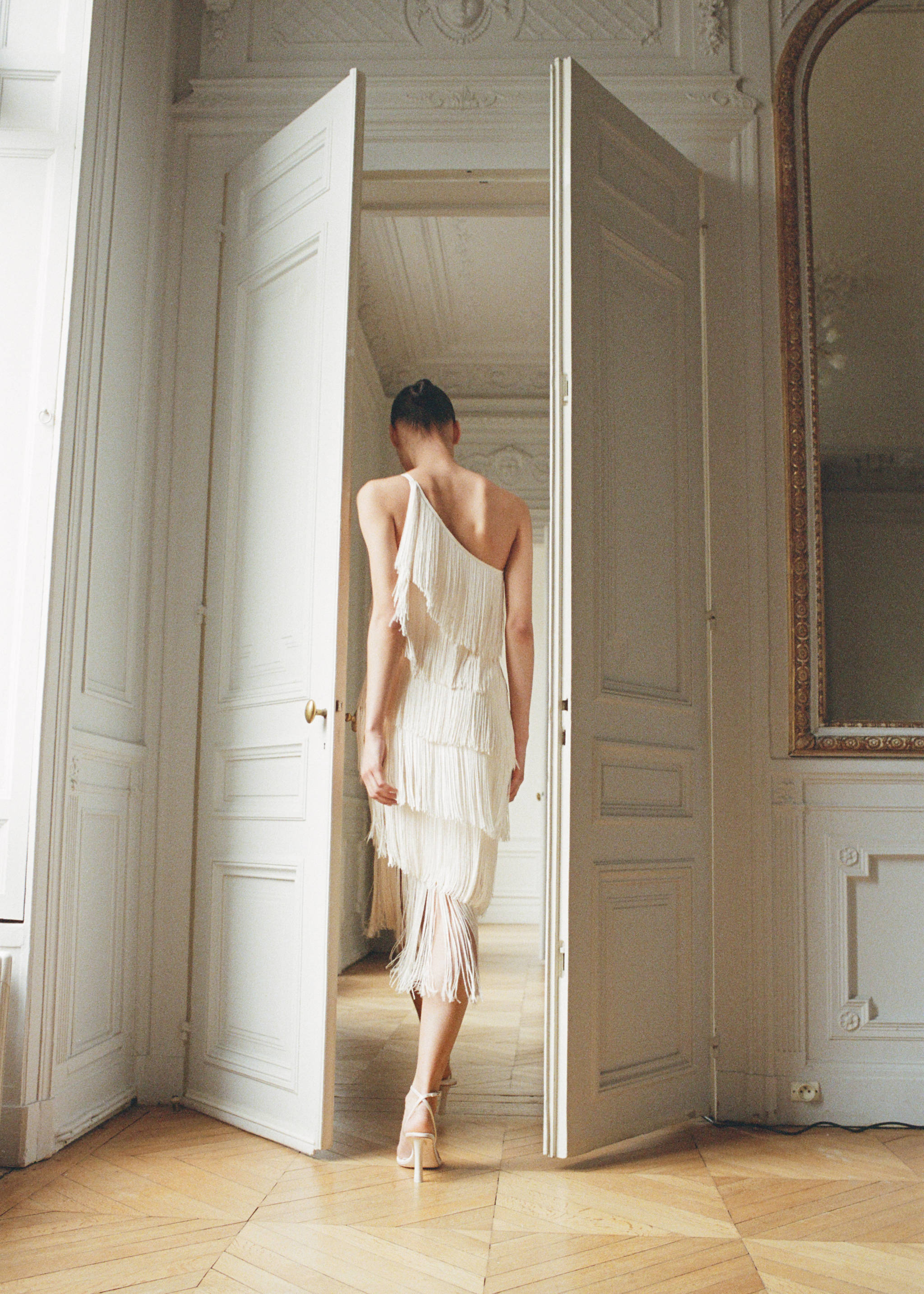 Asymmetrical fringed midi-dress - Details of the article 3