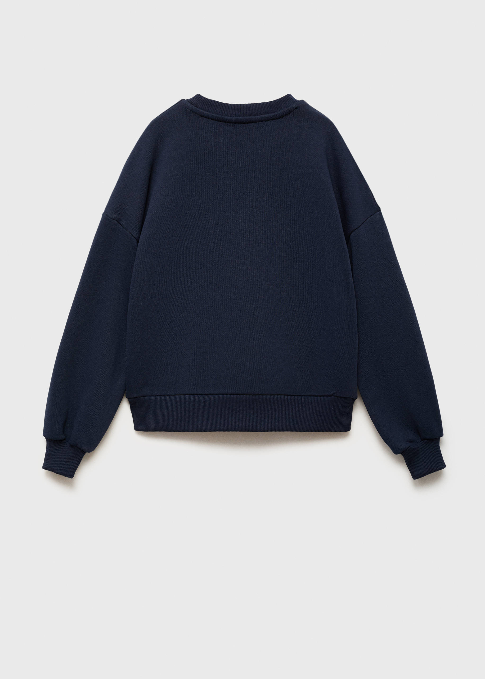 Cotton sweatshirt with embroidered flowers - Reverse of the article