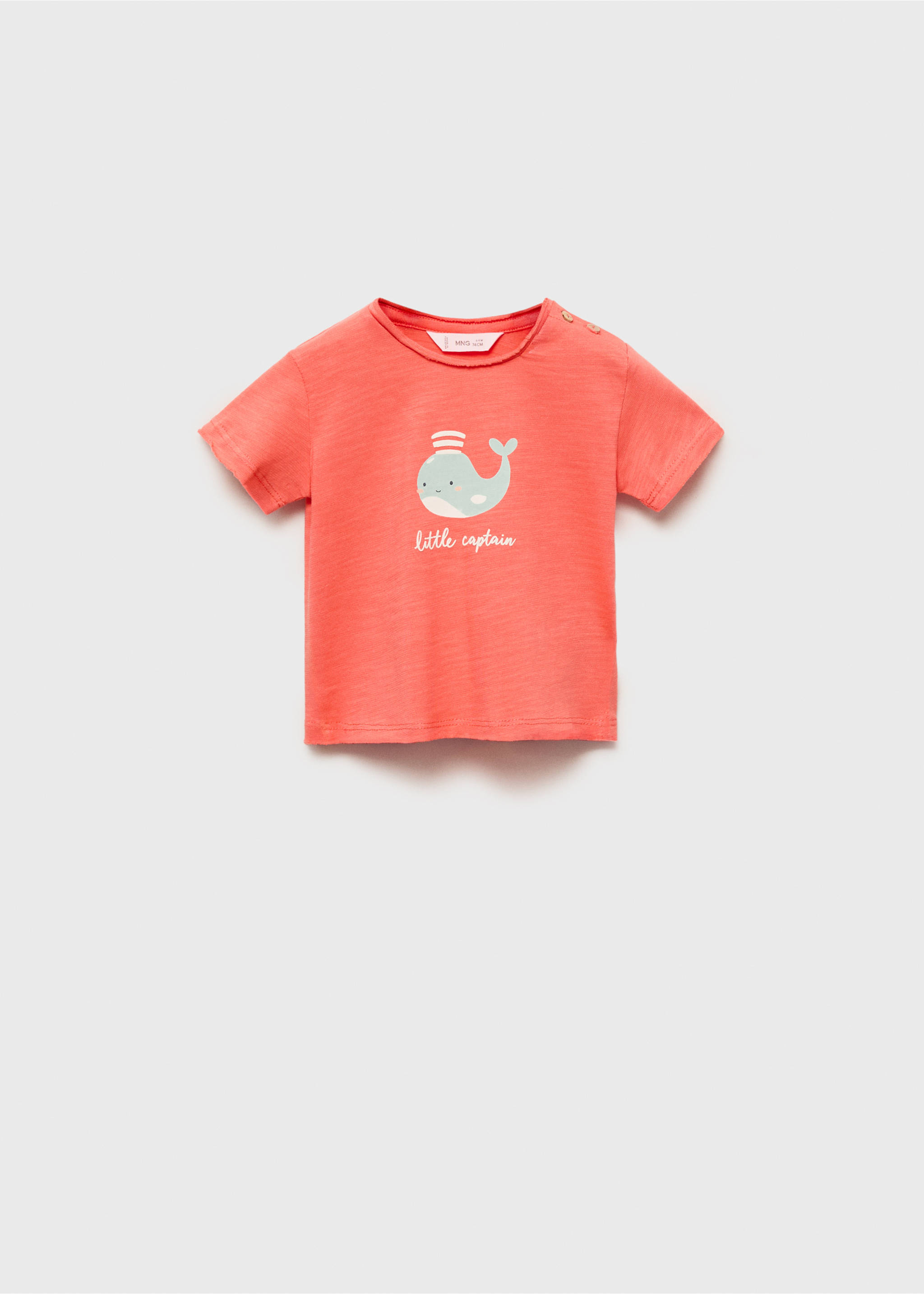 Mintás pamut póló - Termék modell nélkül, Korall vörös. Ref: 87035975-00.