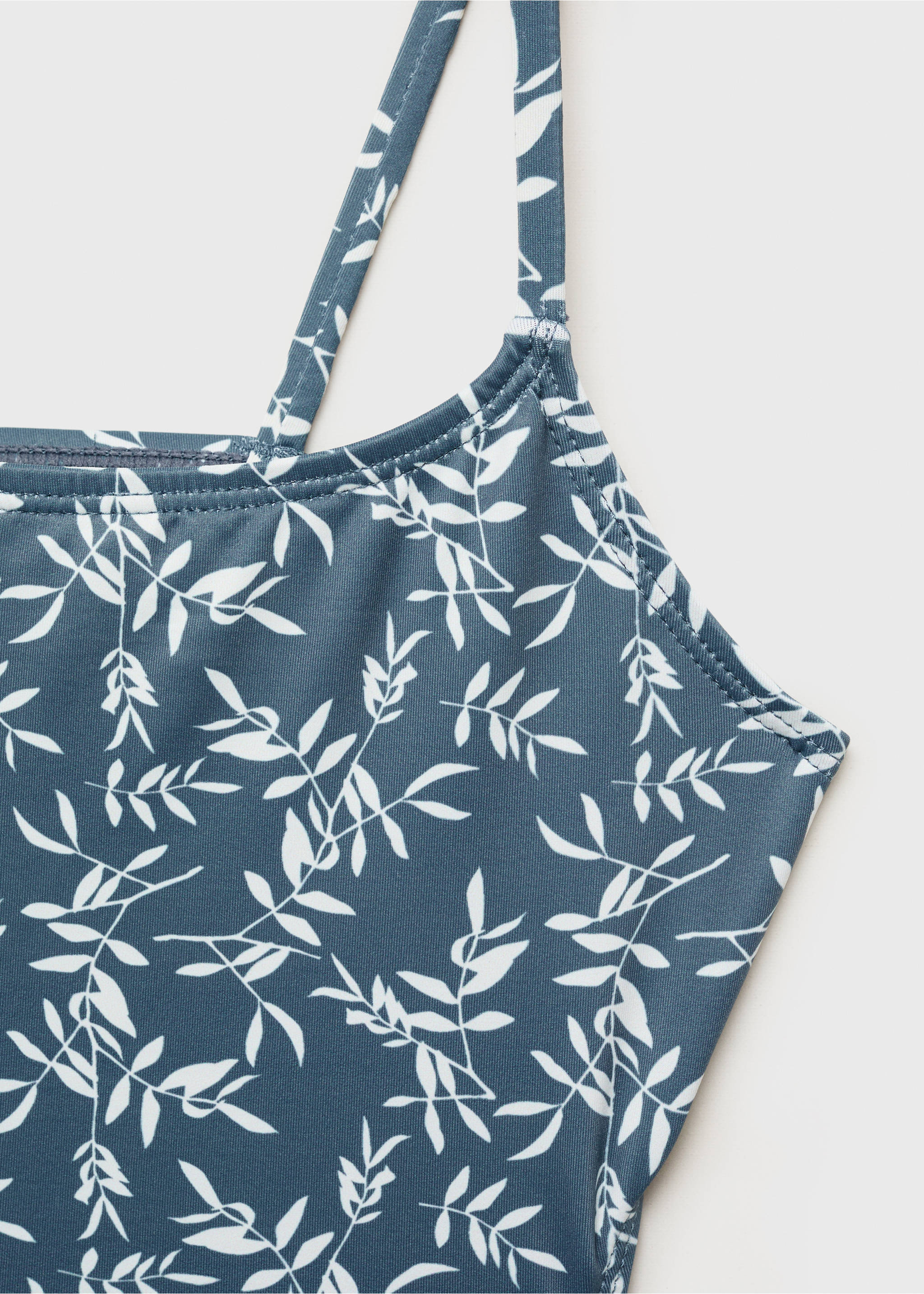 Leaf-print swimsuit - Details of the article 8, Black. Ref: 87035976-00.