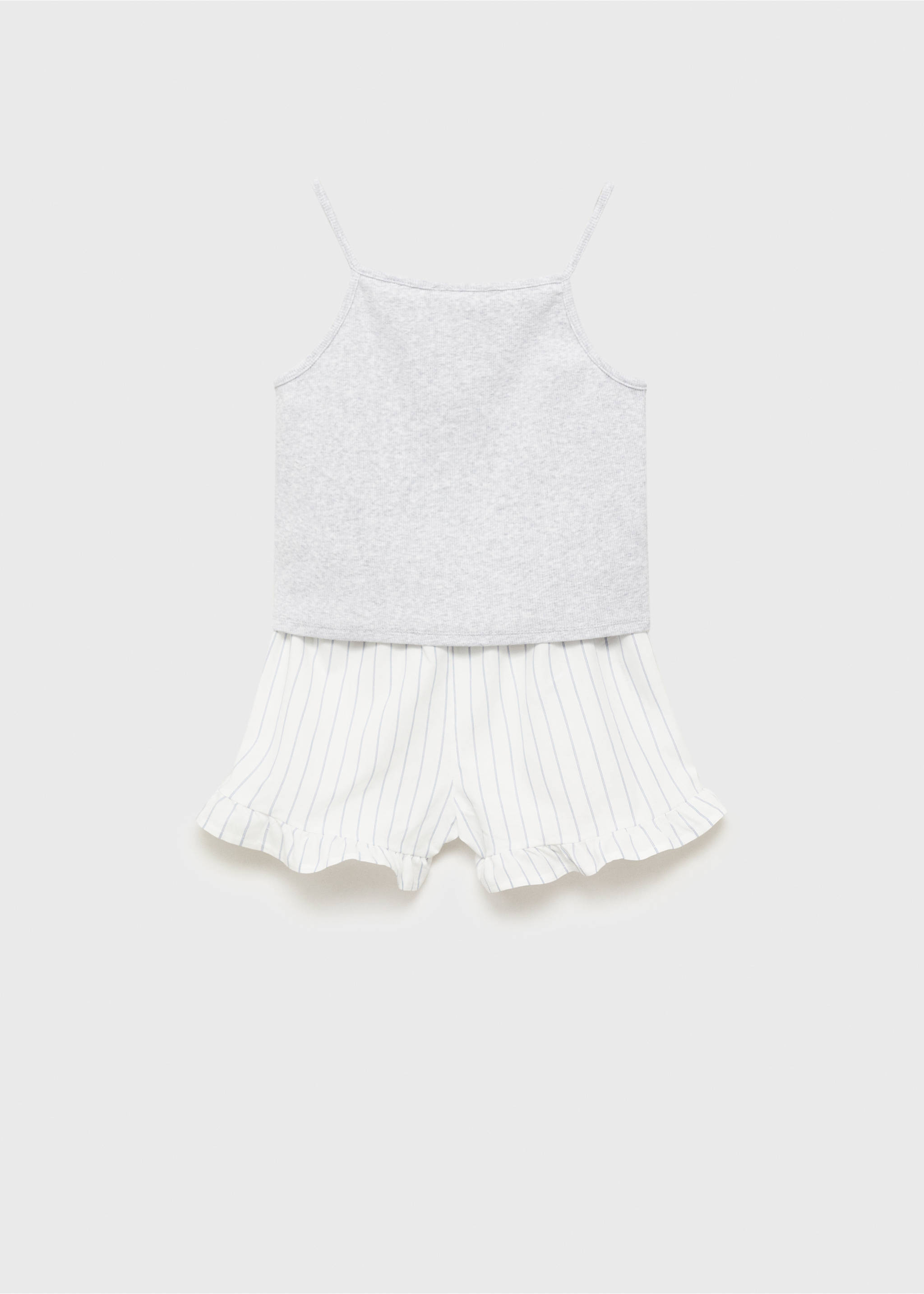 Combined cotton pyjamas - Reverse of the article, Medium Heather Grey. Ref: 87035977-00.