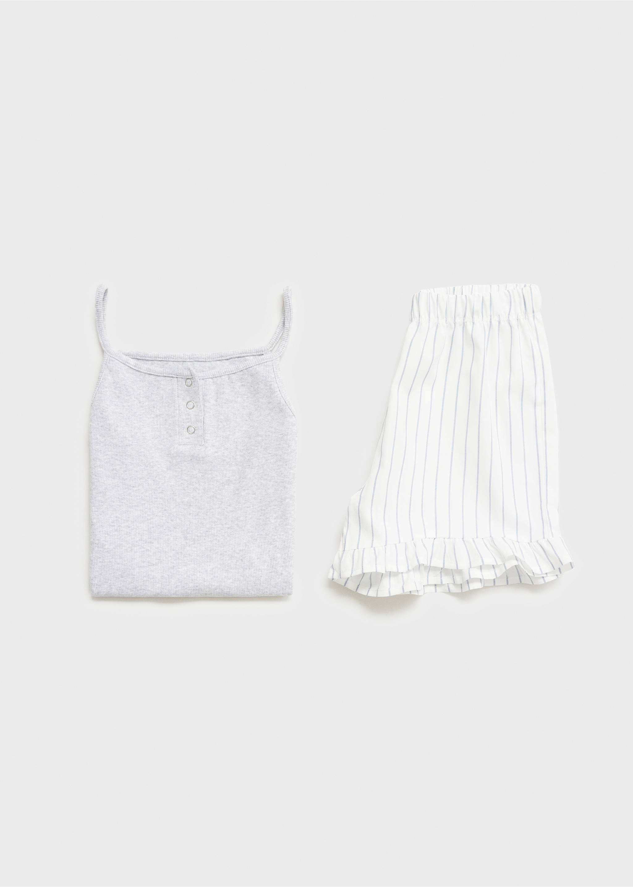 Combined cotton pyjamas - Details of the article 0, Medium Heather Grey. Ref: 87035977-00.