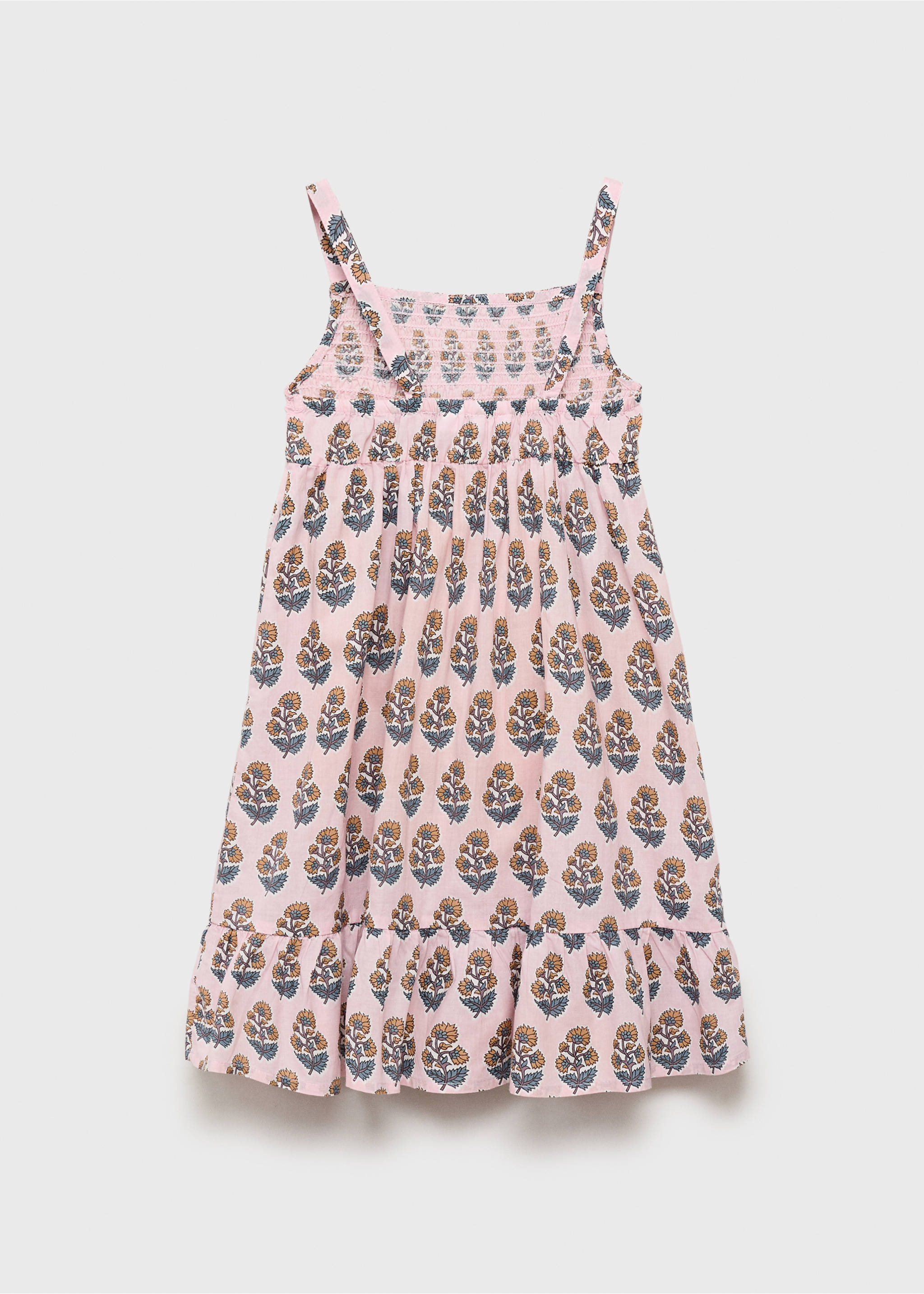 Baumwollkleid mit Blumenmotiven - Rückseite des Artikels, Rosa. Ref: 87035979-00.