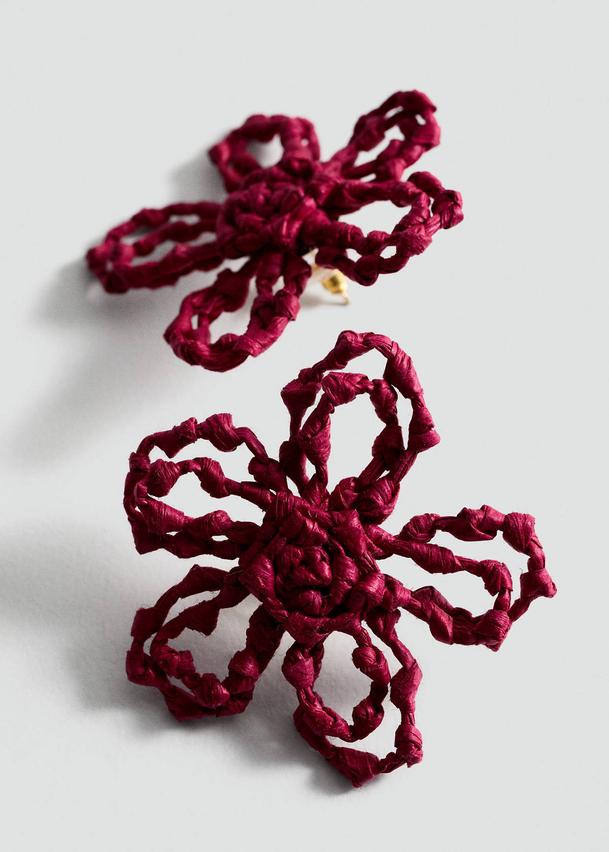 Flowers raffia earrings