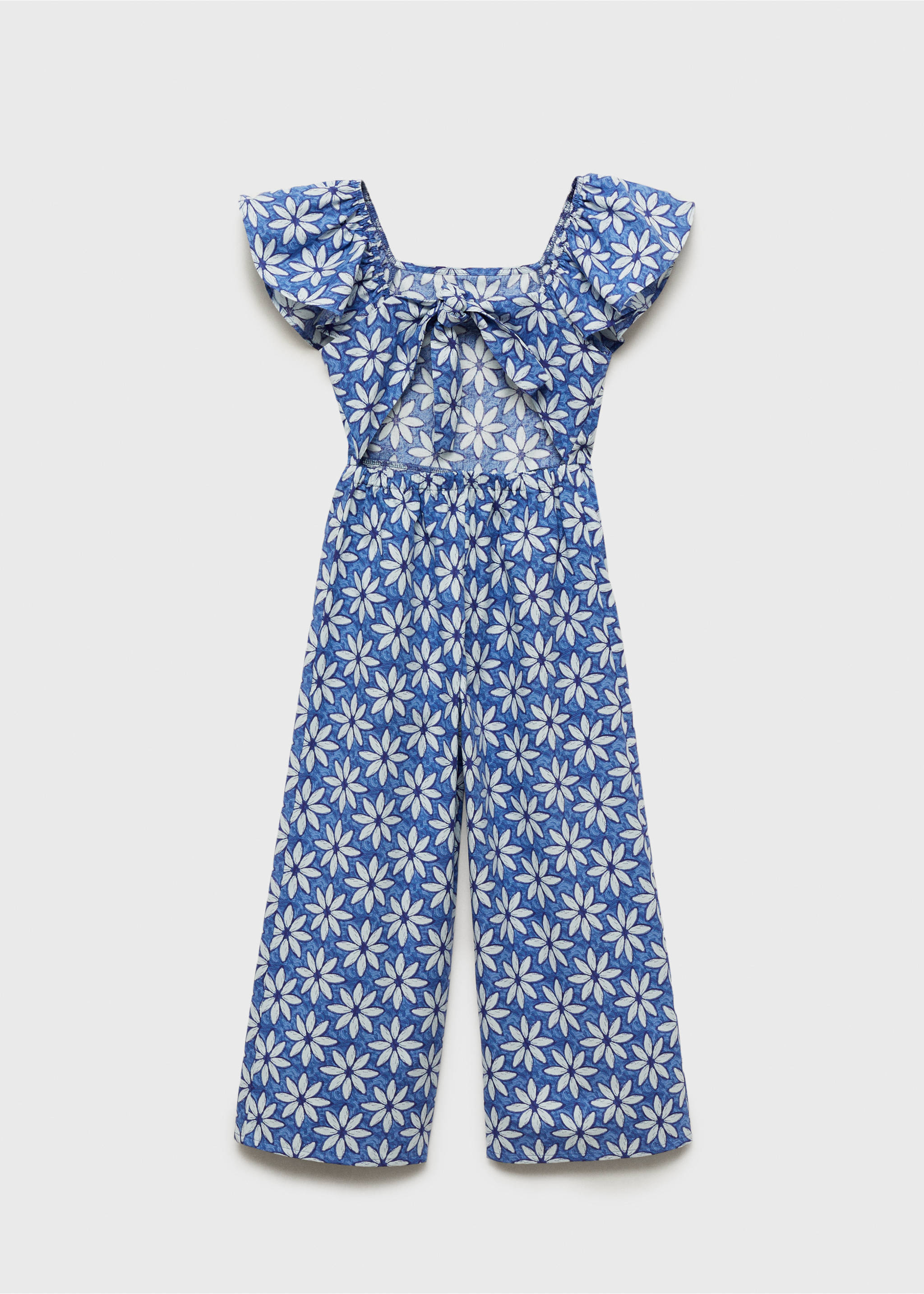 Floral jumpsuit with back opening - Reverse of the article, Blue. Ref: 87035990-00.