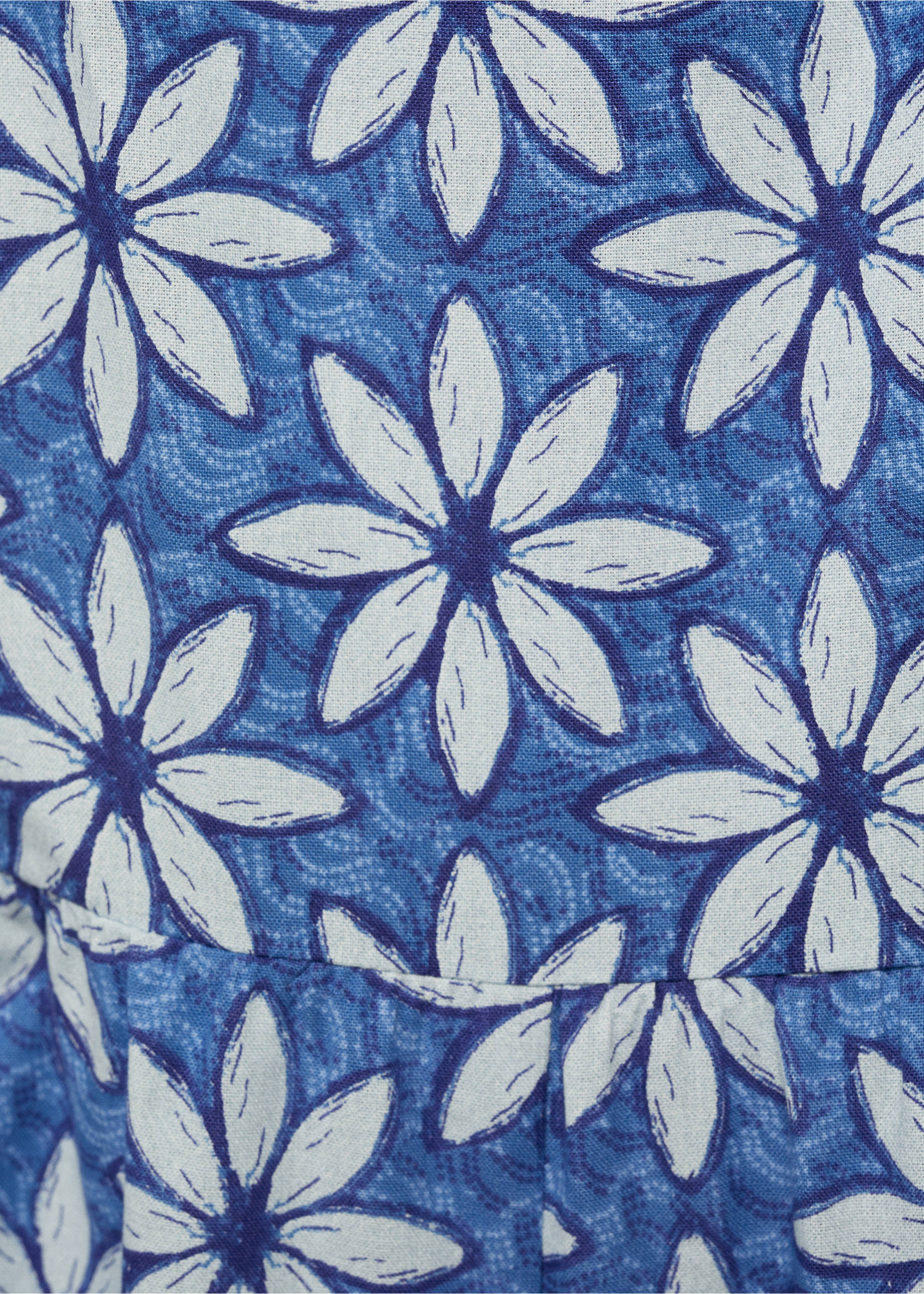 Floral jumpsuit with back opening - Details of the article 8, Blue. Ref: 87035990-00.