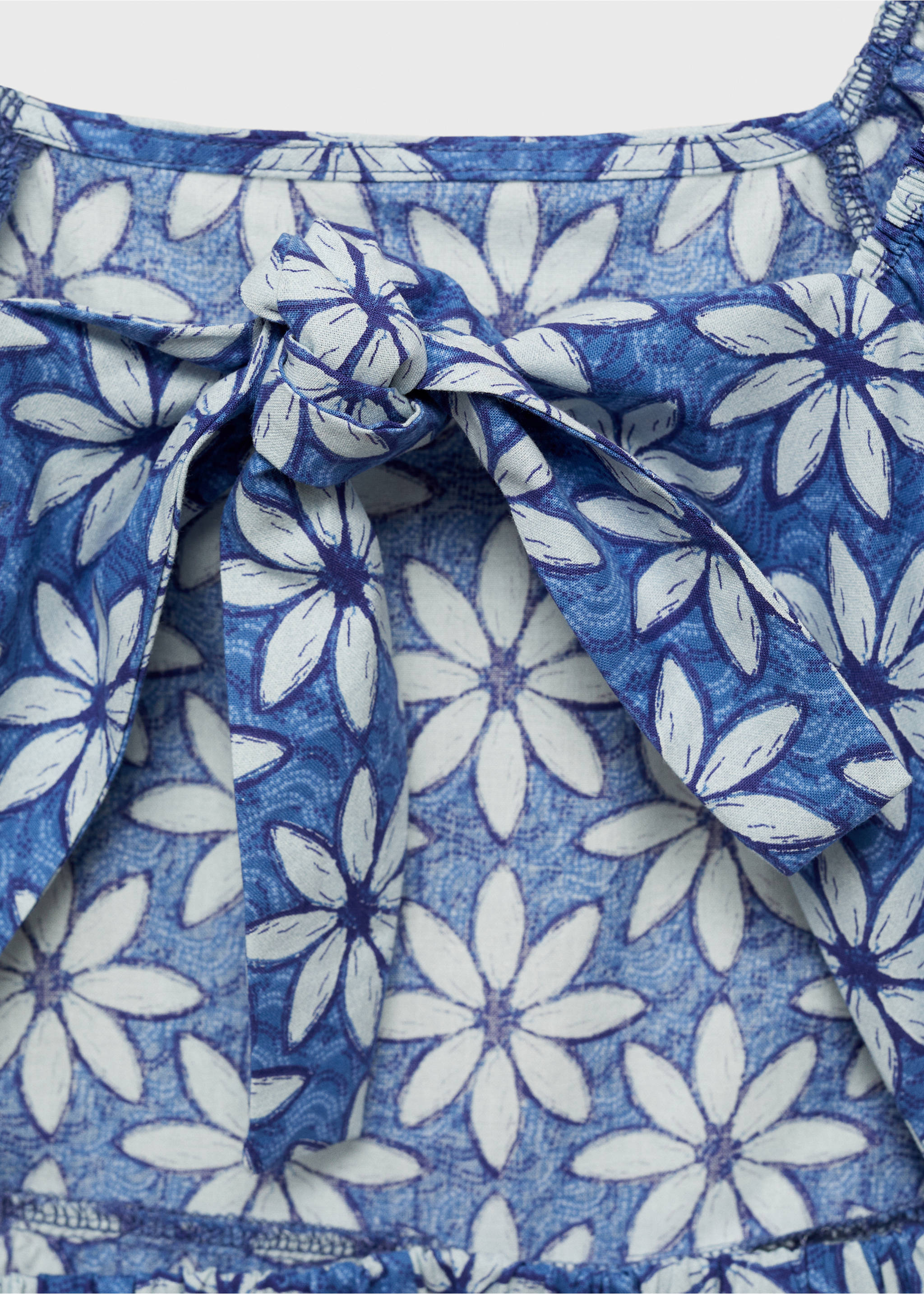 Floral jumpsuit with back opening - Details of the article 0, Blue. Ref: 87035990-00.