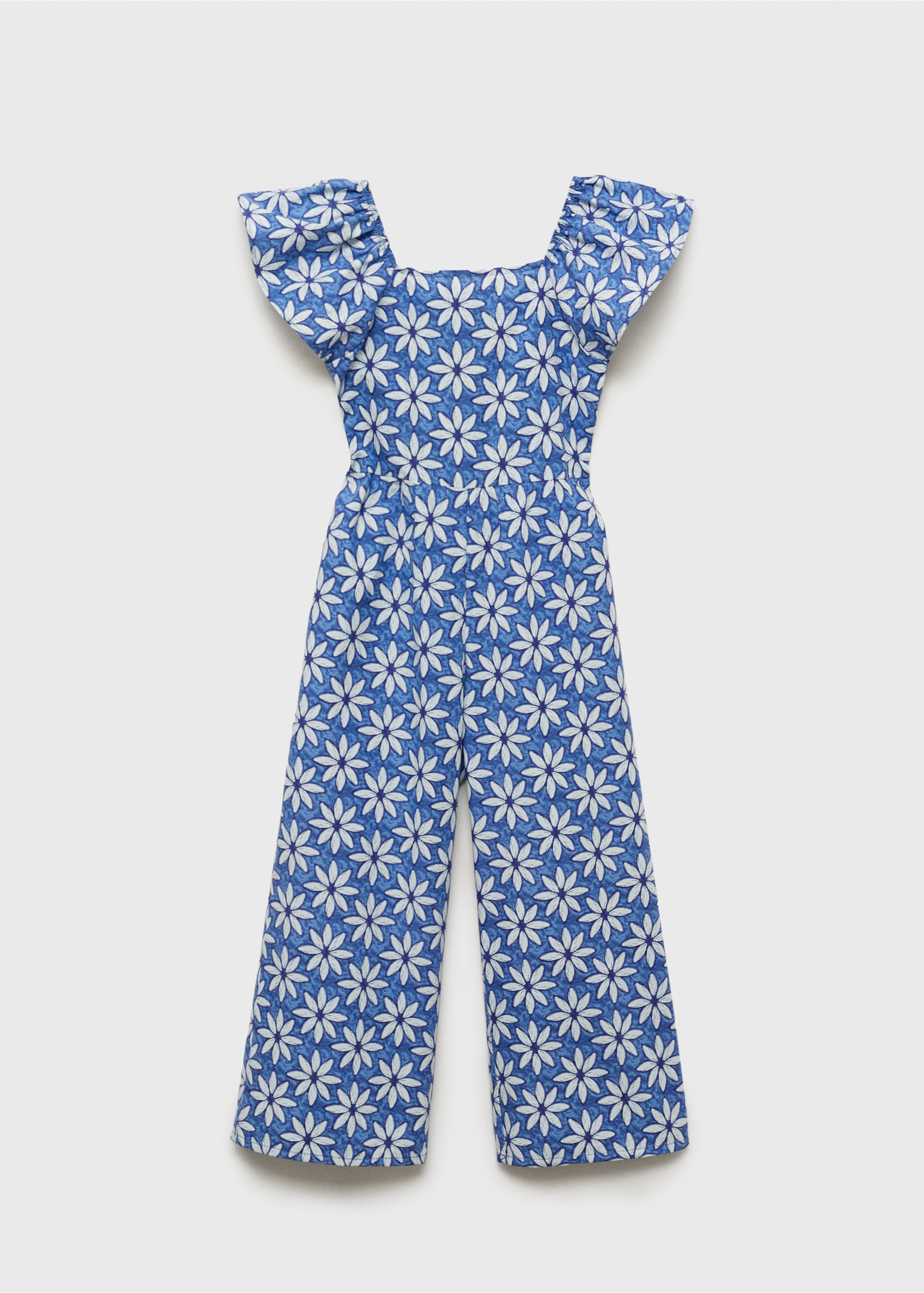 Floral jumpsuit with back opening - Article without model, Blue. Ref: 87035990-00.