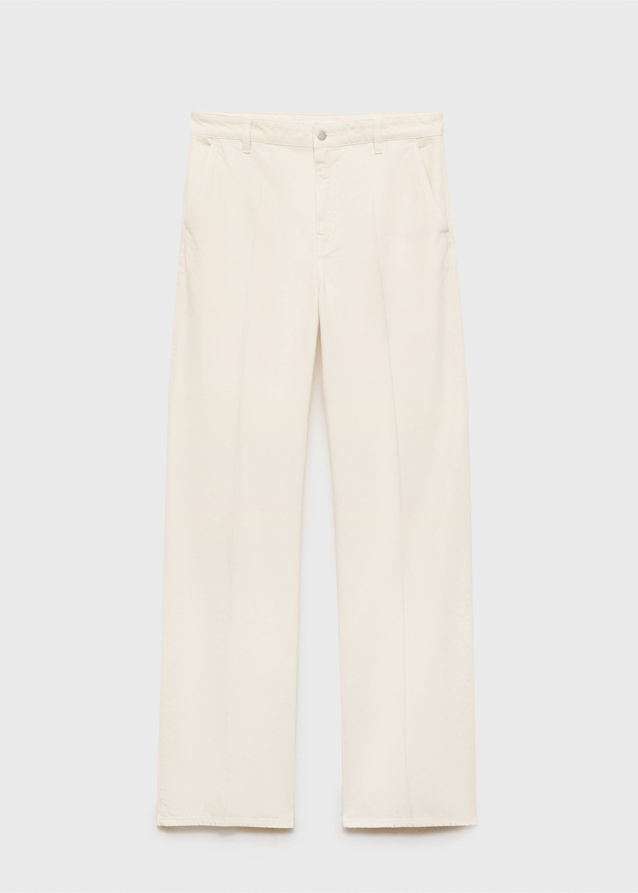 High-waisted wideleg jeans - Article without model, Ecru. Ref: 87035993-00.