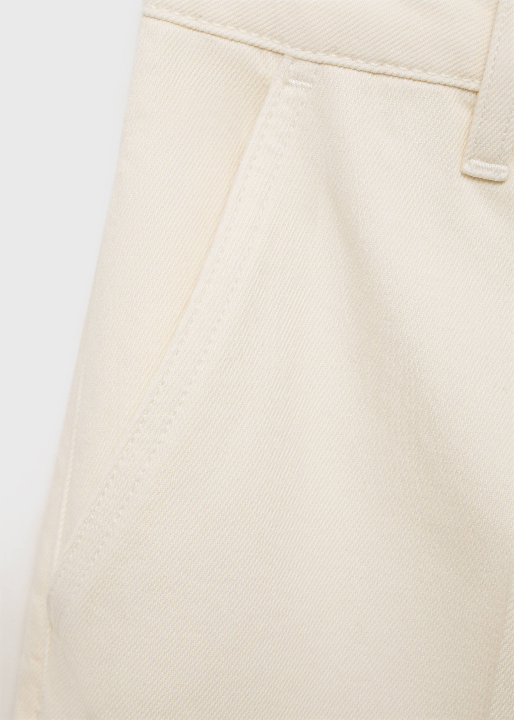 High-waisted wideleg jeans - Details of the article 0, Ecru. Ref: 87035993-00.