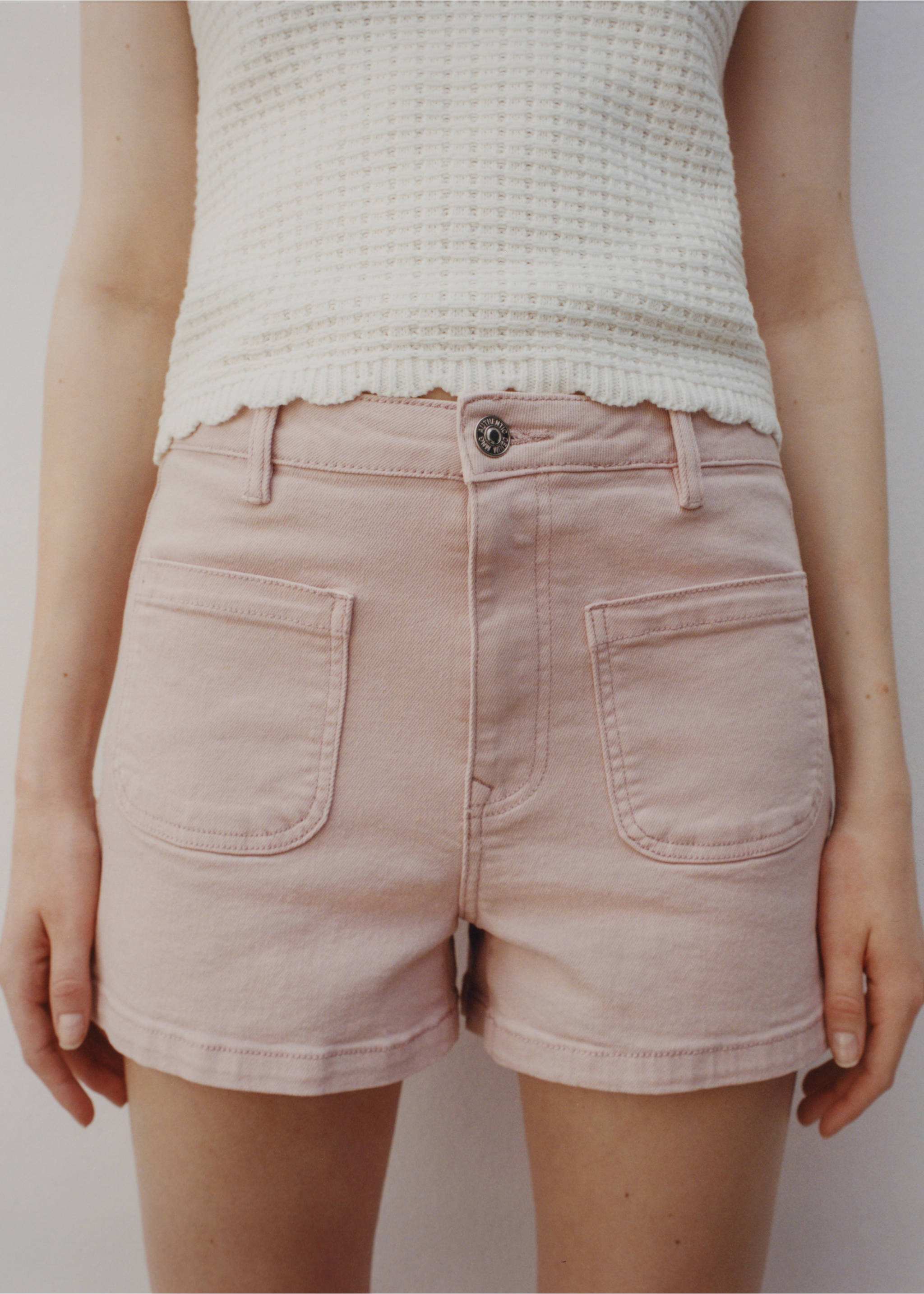 Shorts cotó butxaques - Detall de l'article 5, Rosa pastel. Ref: 87036337-00.