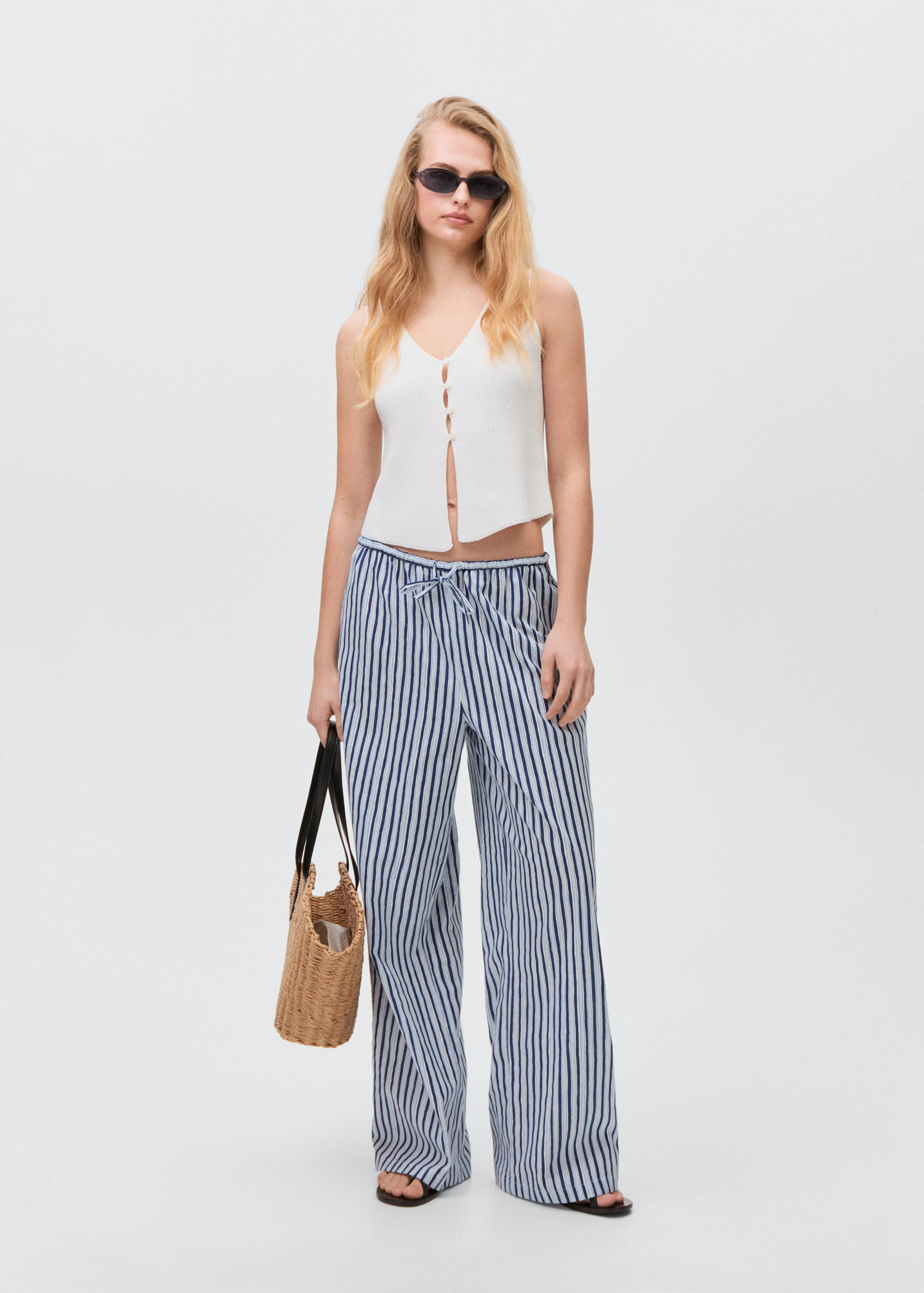 Straight striped trousers - General plane