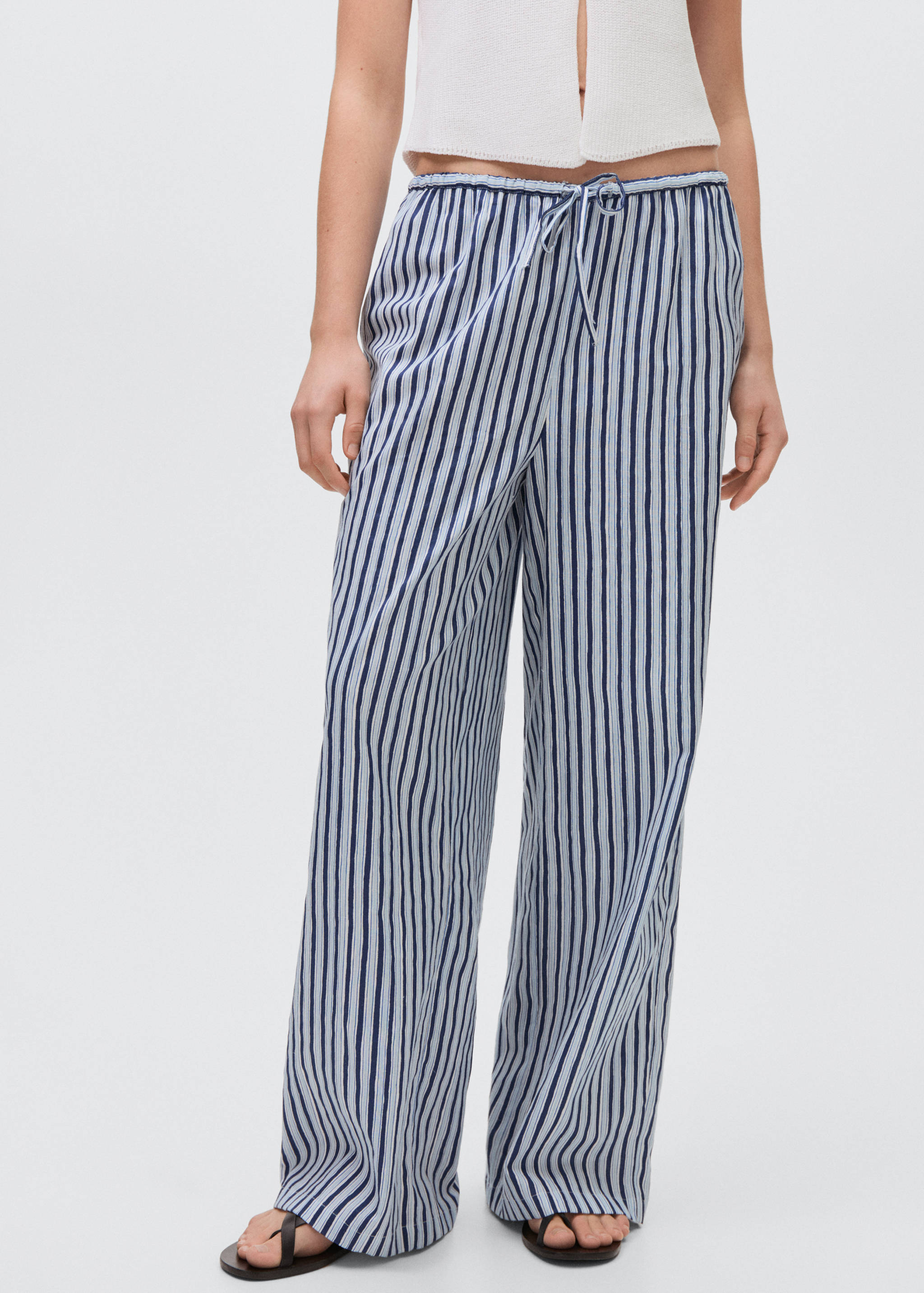 Straight striped trousers - Medium plane