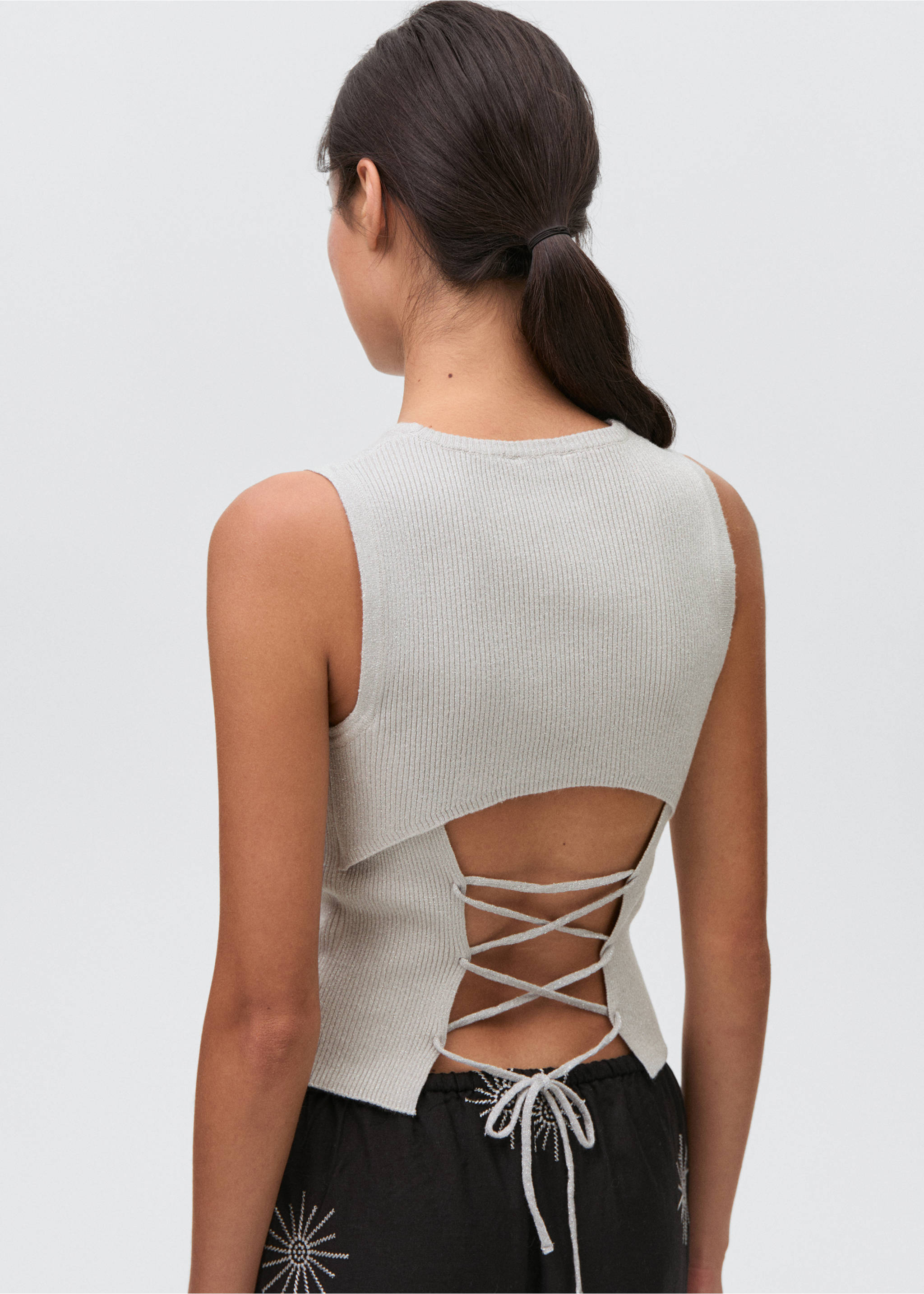 Open-back top - Reverse of the article, Silver. Ref: 87036341-00.