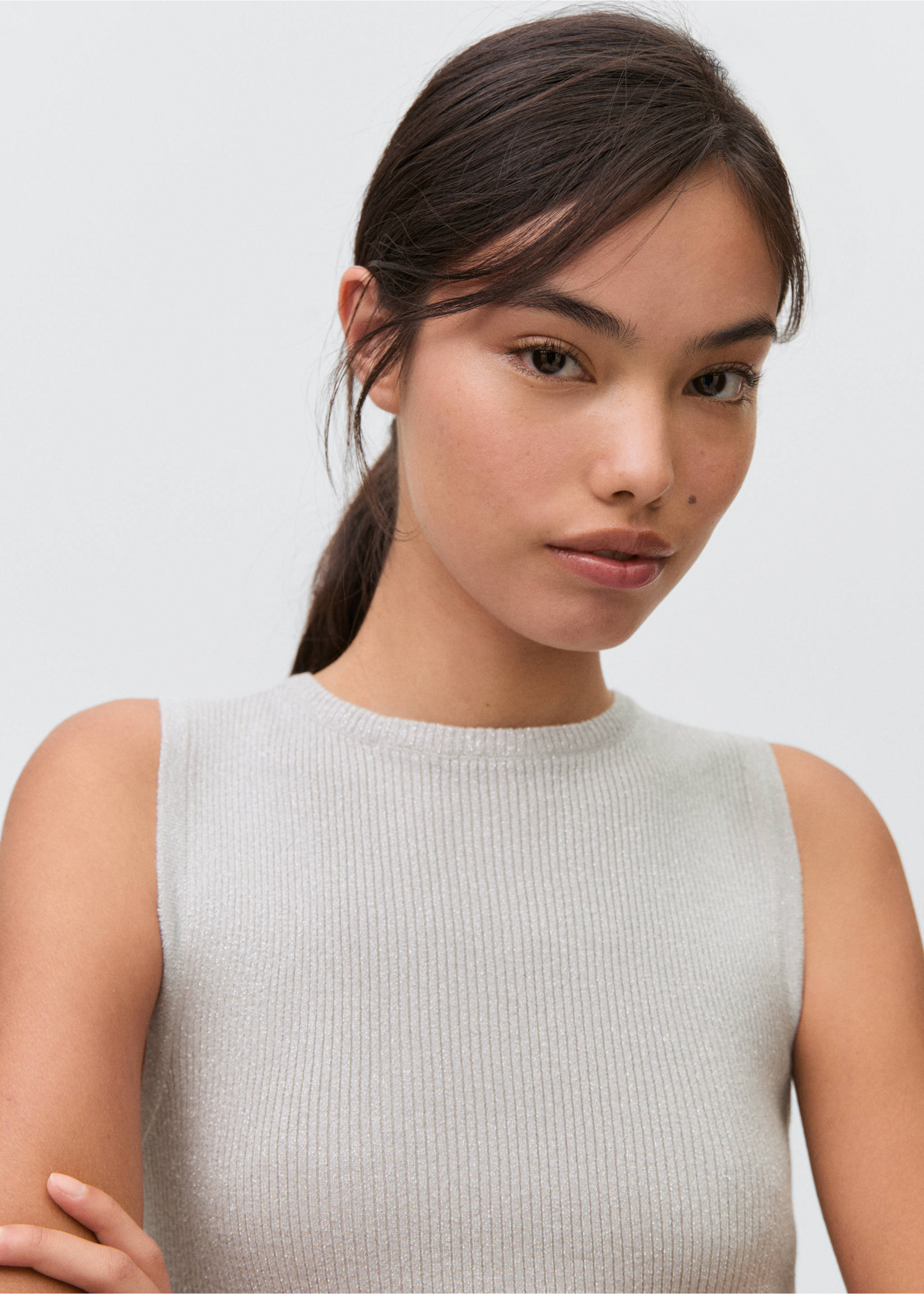 Open-back top - Details of the article 1, Silver. Ref: 87036341-00.