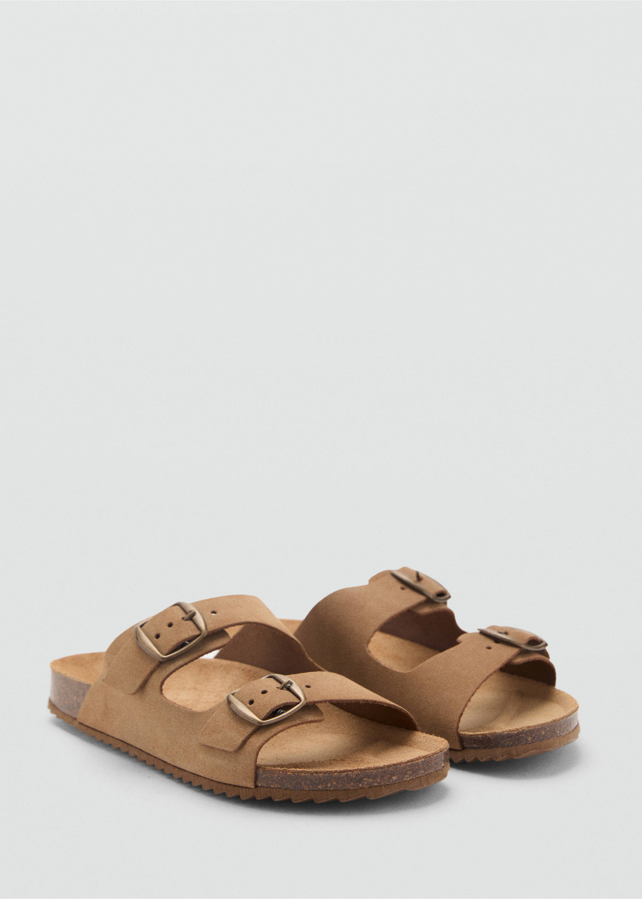 Buckle leather sandals - Medium plane, Medium Brown. Ref: 87036342-00.