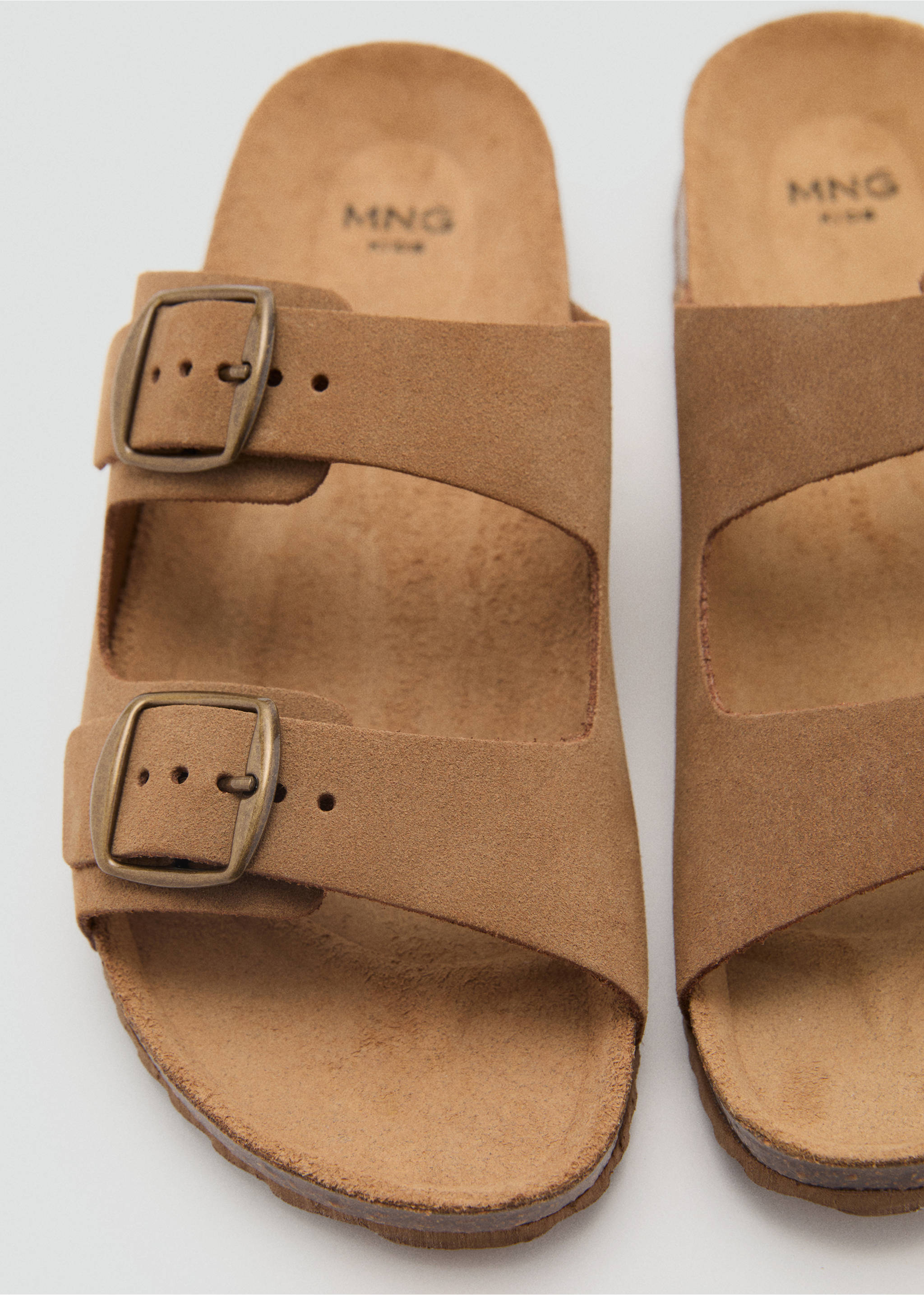 Buckle leather sandals - Details of the article 2, Medium Brown. Ref: 87036342-00.