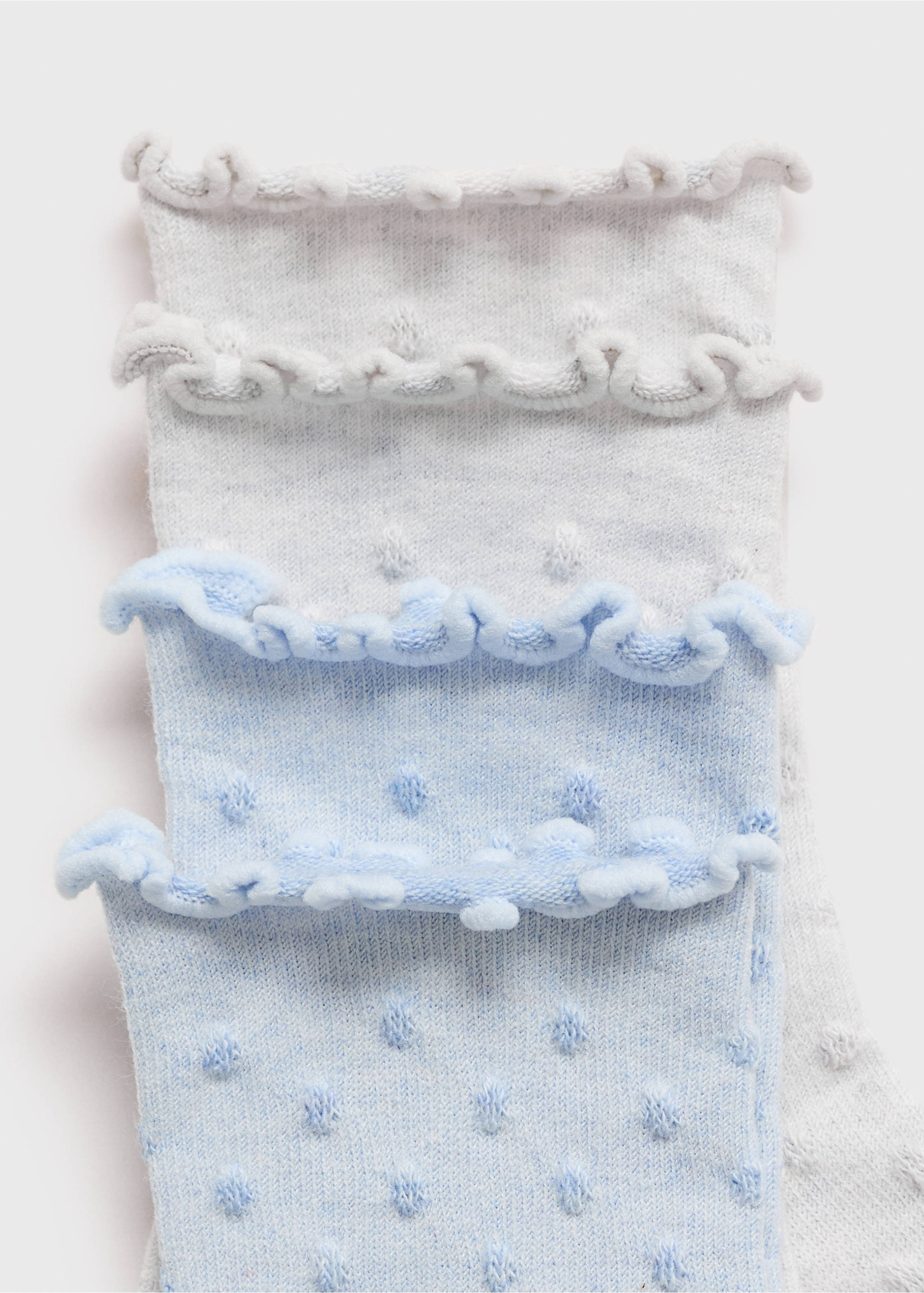 2er-Pack gemusterte Socken - Rückseite des Artikels, Himmelblau. Ref: 87036349-00.