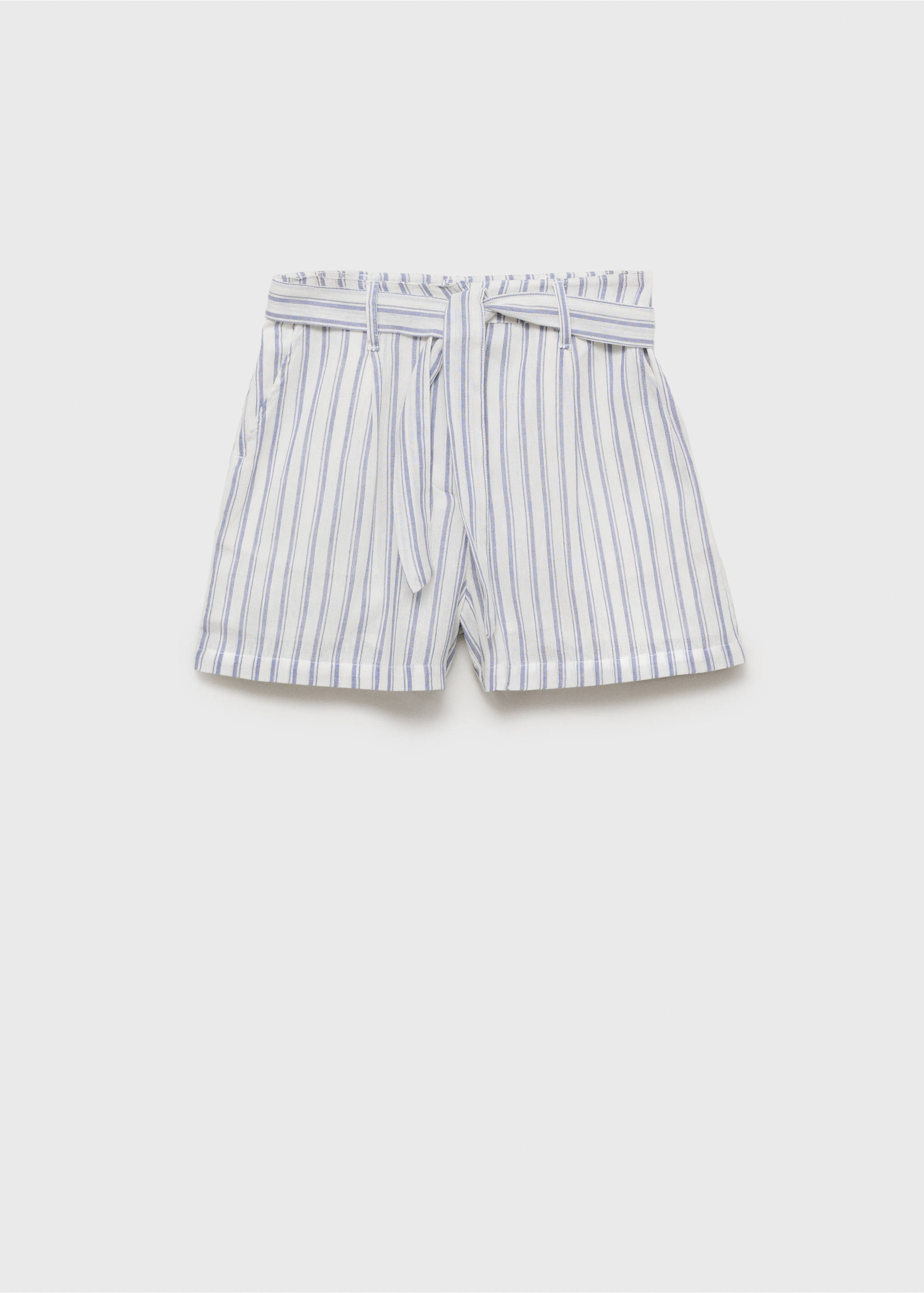Gestreifte Baumwoll-Shorts - Artikel ohne Model, Cremeweiß. Ref: 87036350-00.